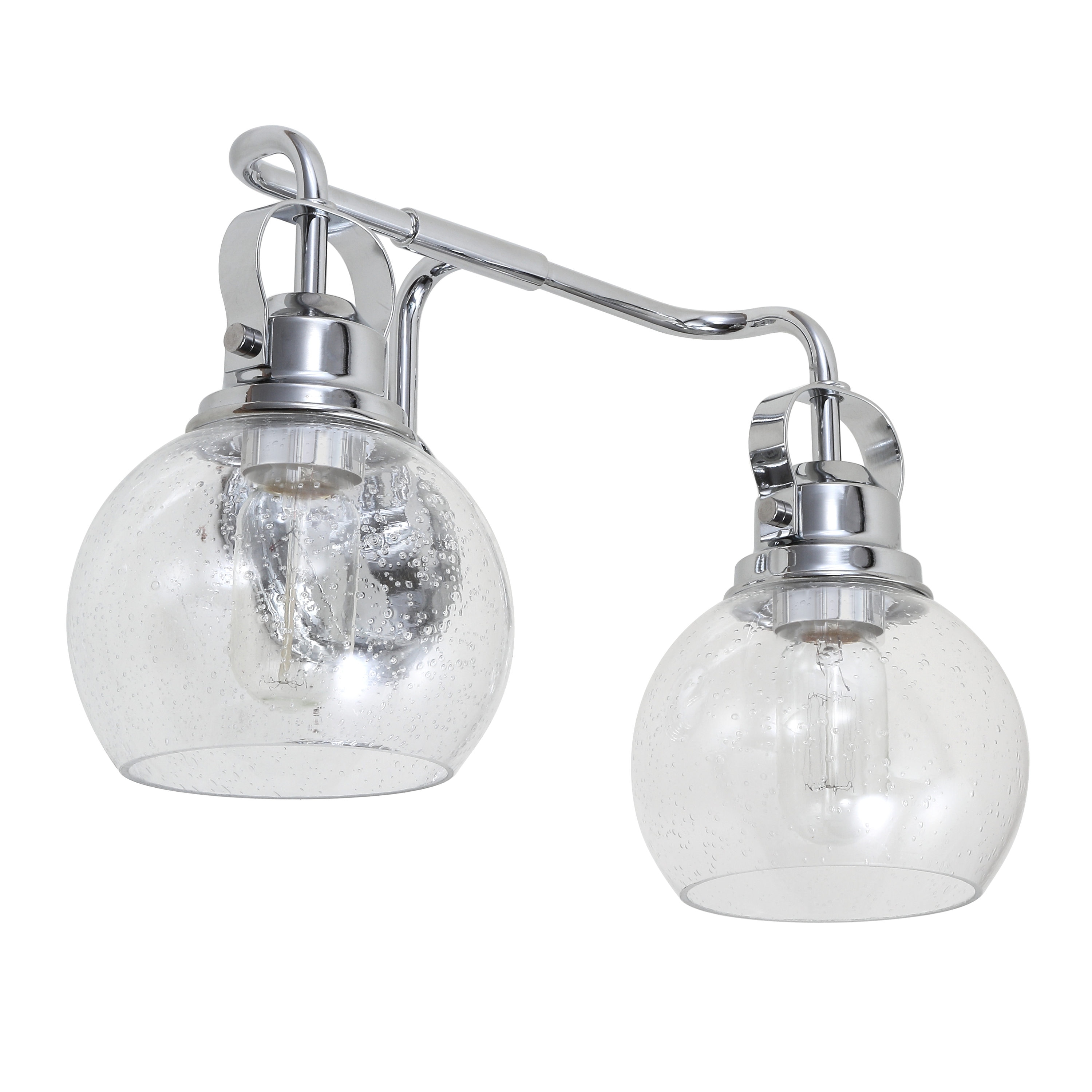 Shirley 17.5" Polished Chrome and Clear Glass 2-Light Vanity Sconce