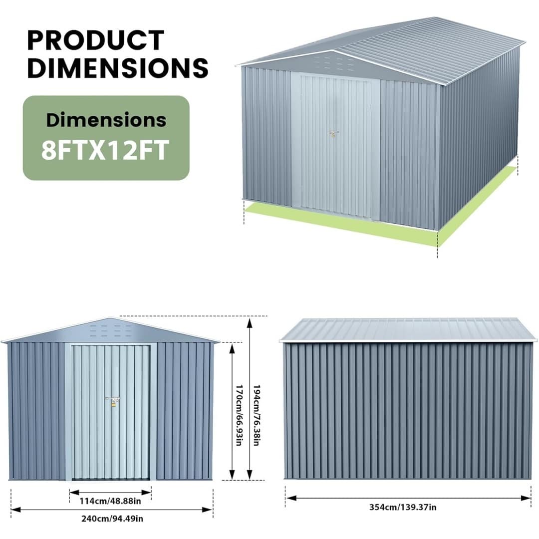 Qeetex GGL-PHO-16B8778L Metal-Storage-Buildings-Sheds - View #5