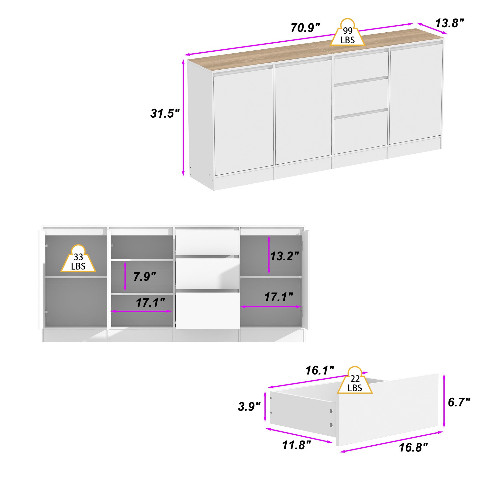 Homsee V-KF460038-01 Dining-Kitchen-Storarge - View #10