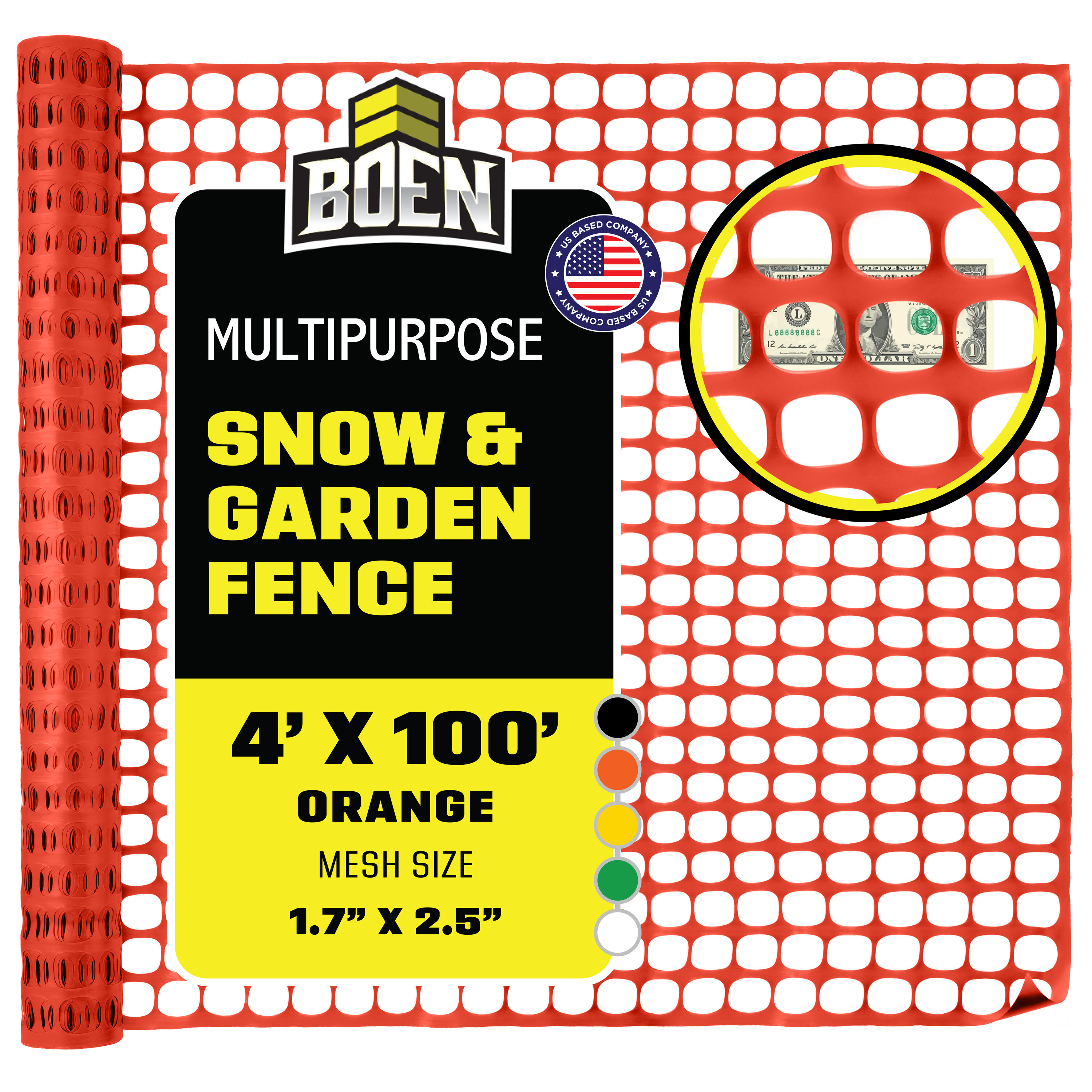 BOEN SF-4100 4-ft H x 100-ft L Temporary HDPE Snow fence