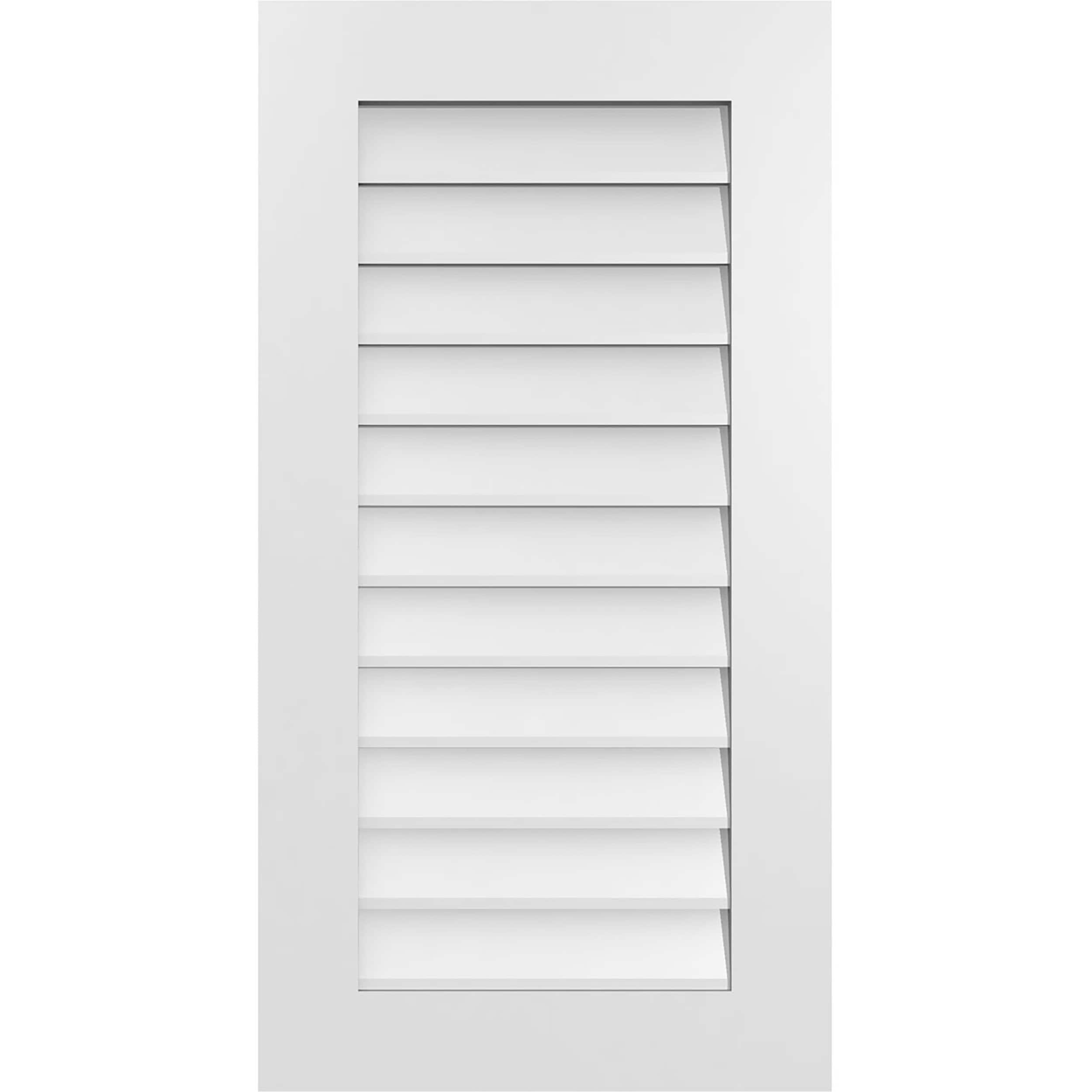 Ekena Millwork GVPVE20X3801SN 20-Inches x 38-Inches Off-white Rectangle PVC Gable Louver Vent