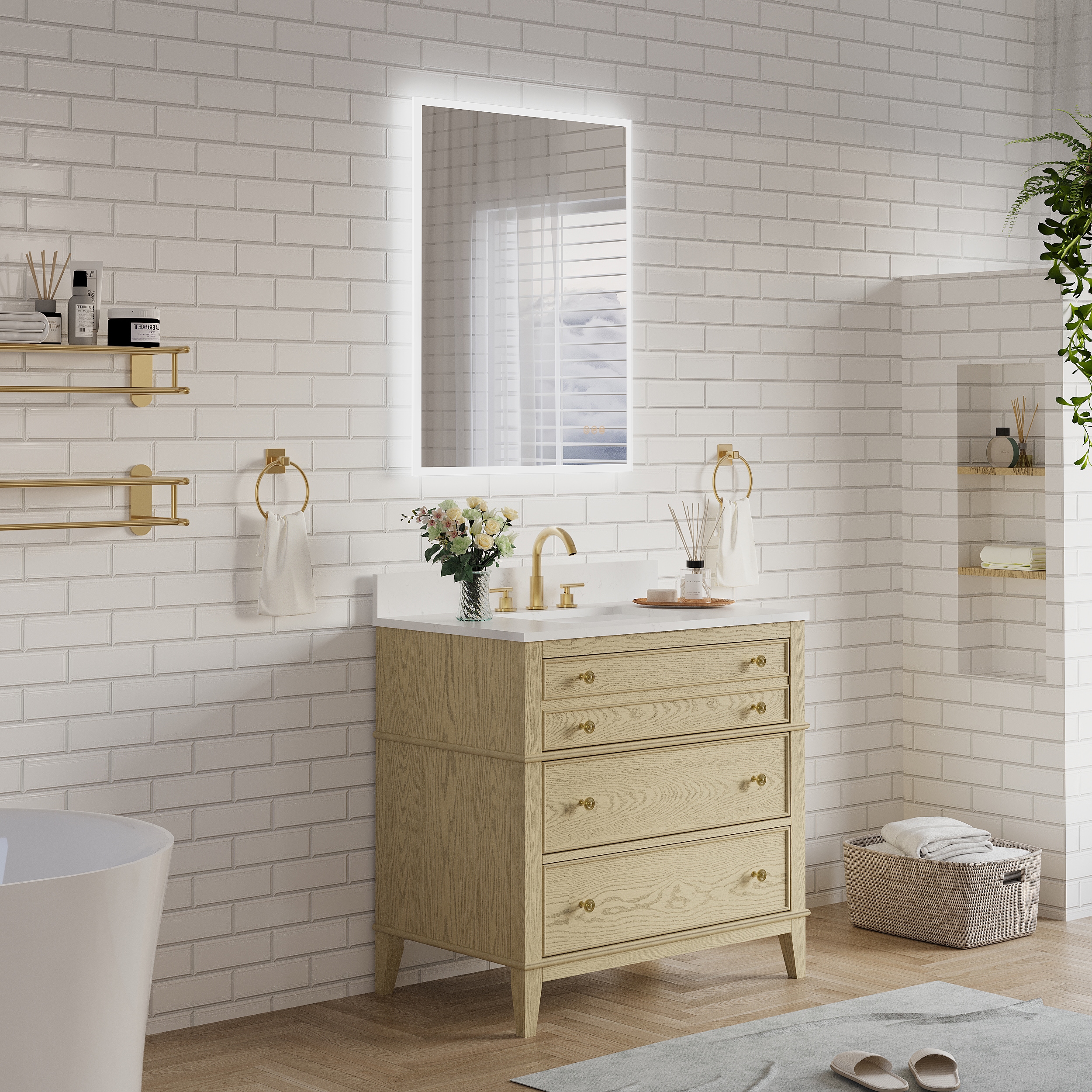 WELLFOR UCS-10FL2836 Framed-Bath-Mirrors - View #3
