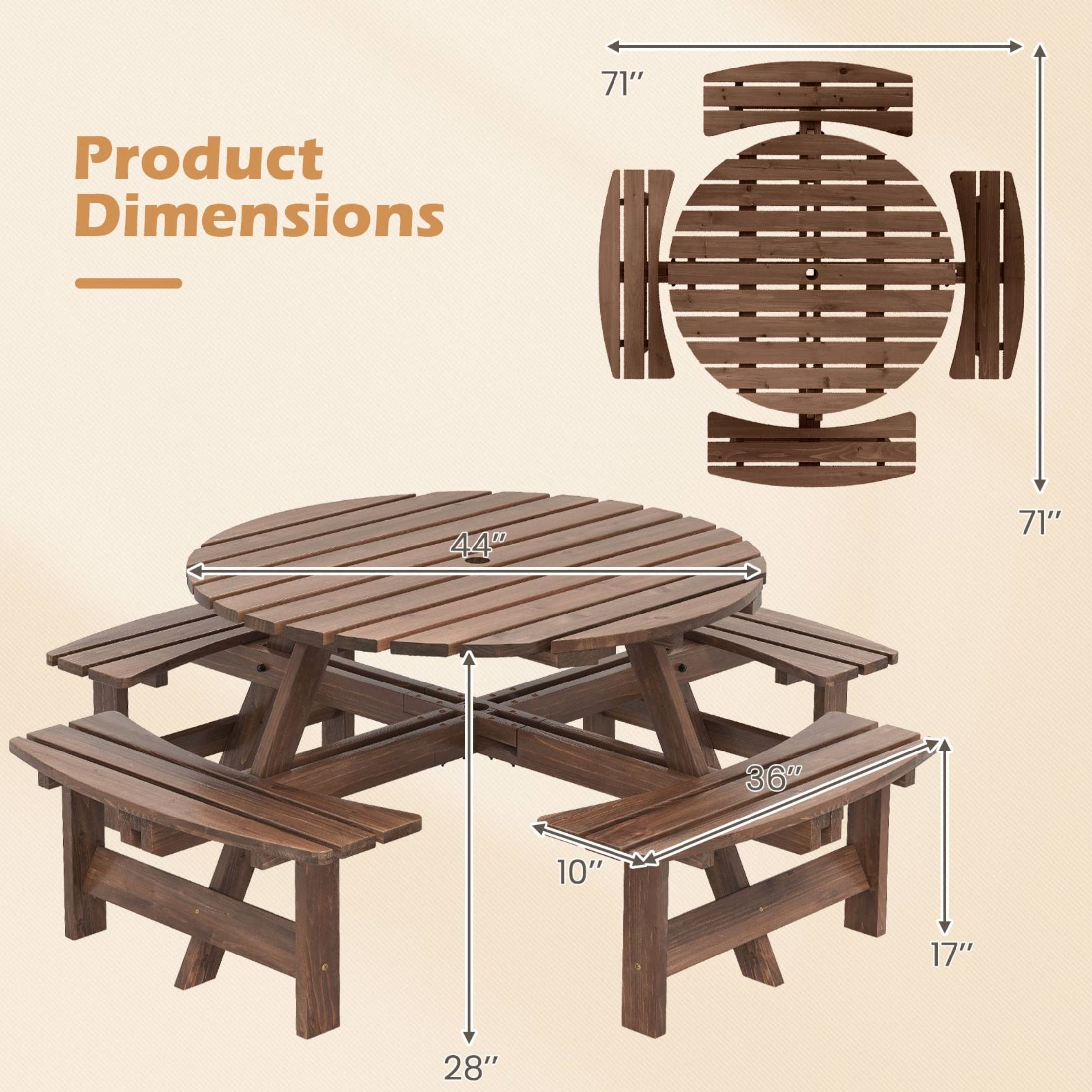 LIVIZA TDZ12321BN-X Picnic-Tables - View #2