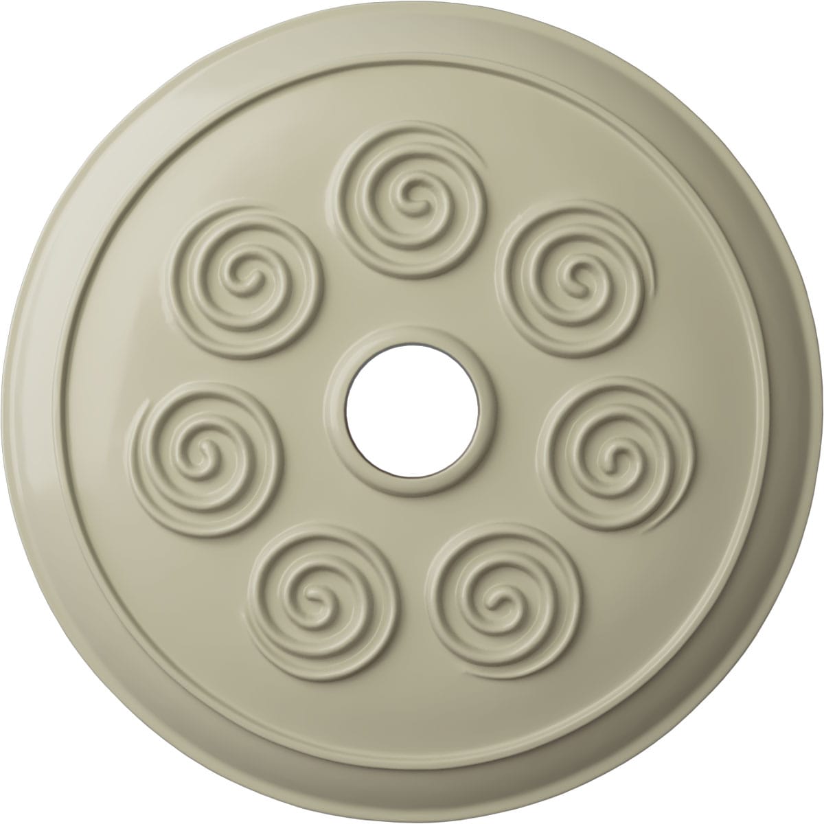 Ekena Millwork CM25SPCYF Spiral 25.25-in W x 25.25-in L Painted Clear Yellow Polyurethane Whole Ceiling Medallion