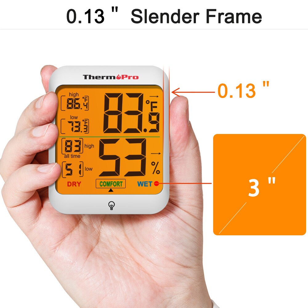 ThermoPro Digital Indoor White Hygrometer and Thermometer in the Thermometer  Clocks department at