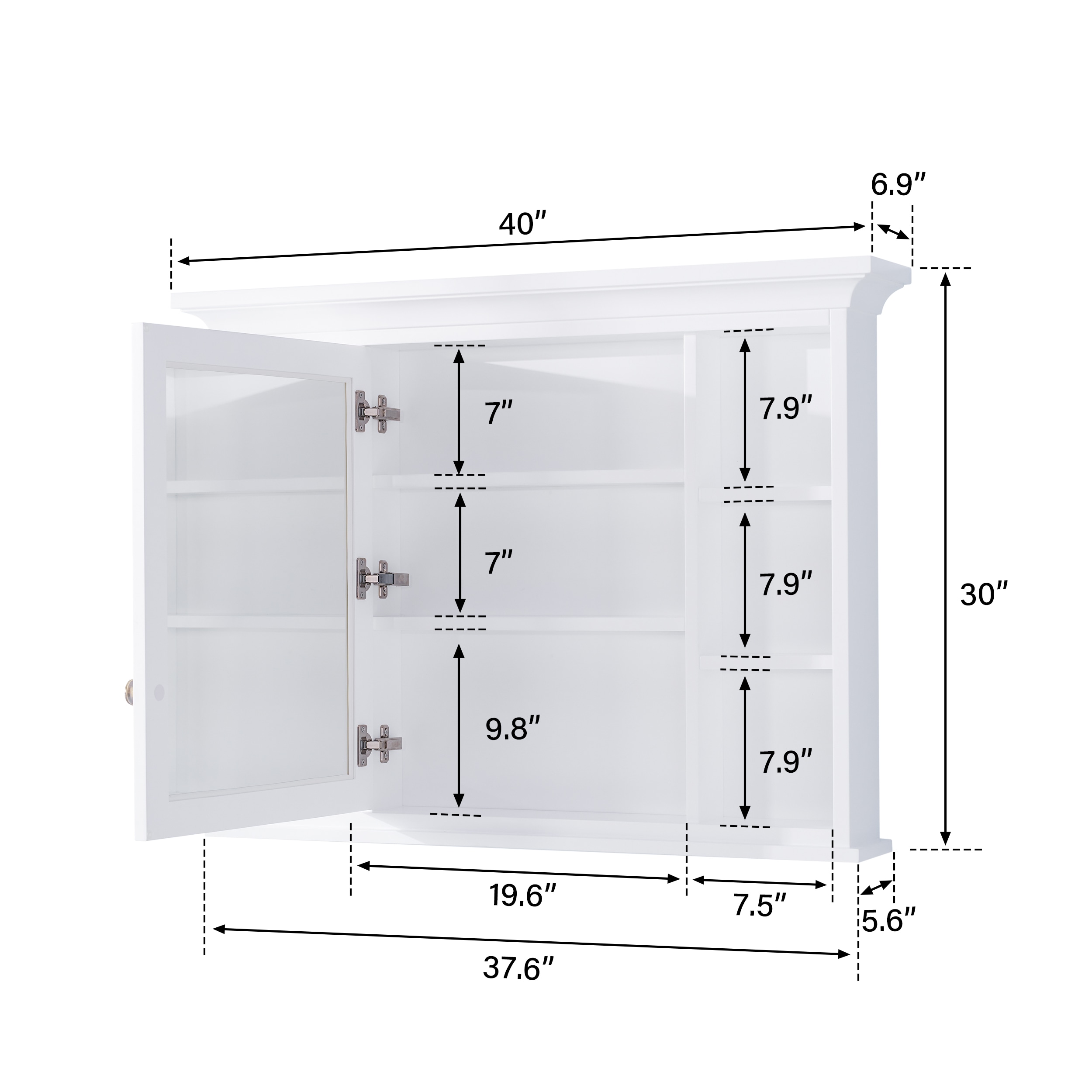WELLFOR EA4030MC-WT Bathroom-Medicine-Cabinets - View #14