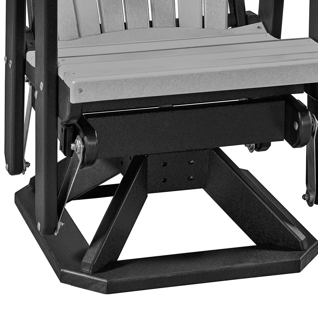 Light Gray and Black HDPE Double Glider with Center Table