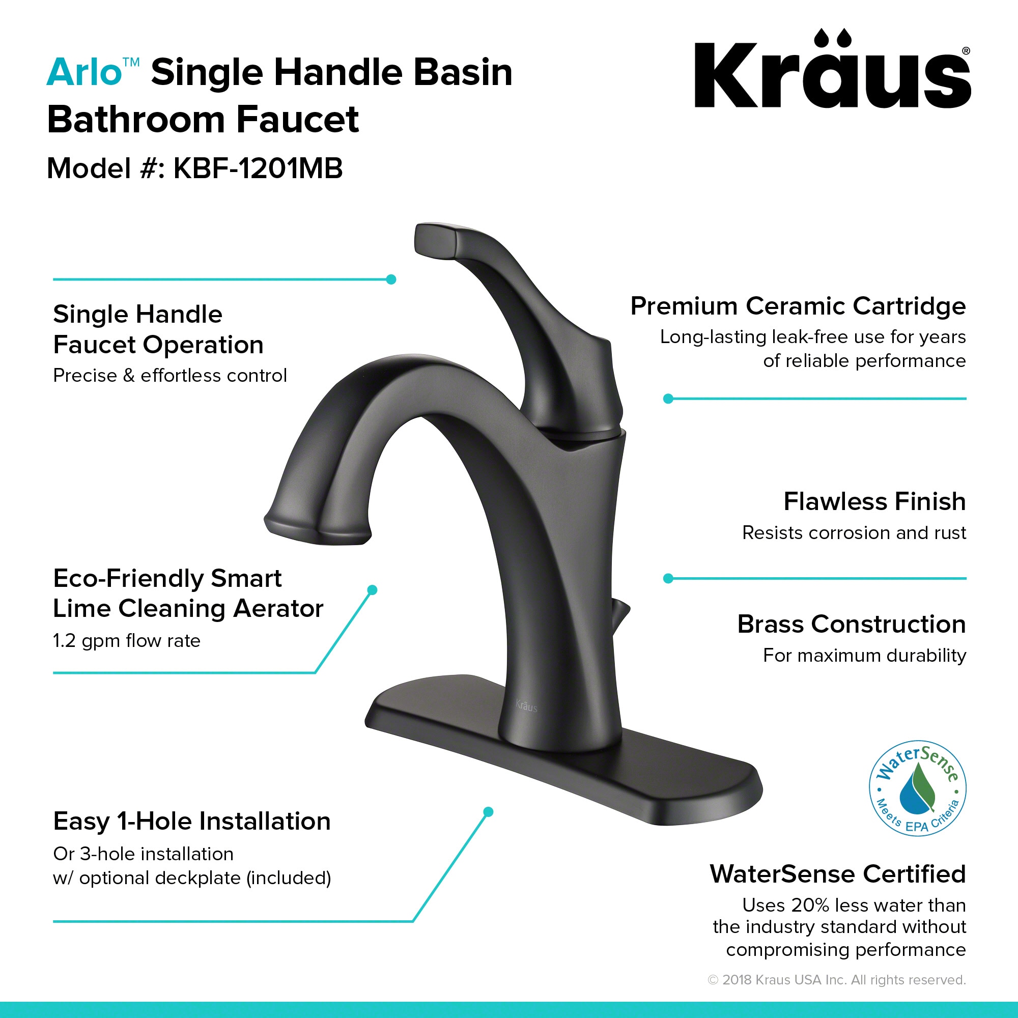 Kraus KBF-1201MB-2PK Lavatory-Faucets - View #6