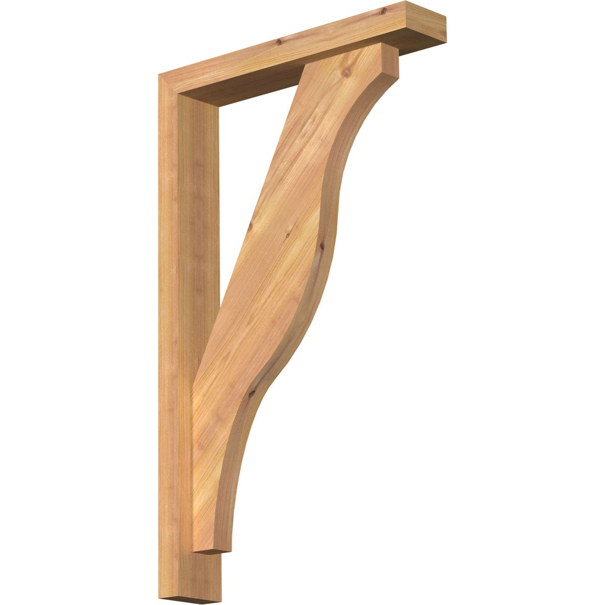 Ekena Millwork 1462315 Funston Block Smooth Bracket with Offset Brace Western Red Cedar Wood Standard Bracket