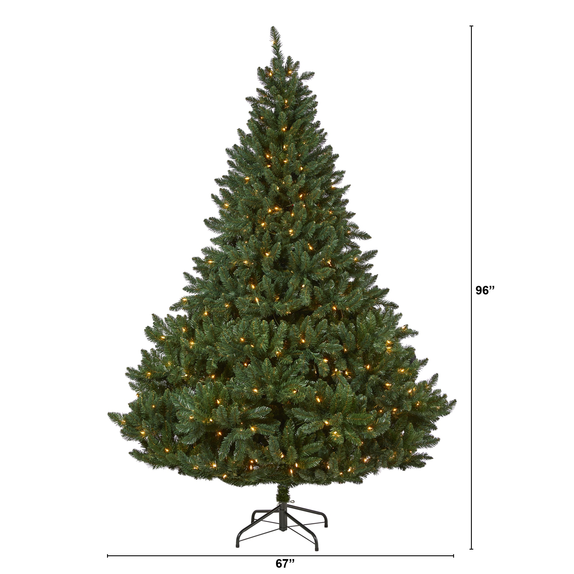 Nearly Natural 8-ft Spruce Pre-lit Artificial Christmas Tree with LED ...