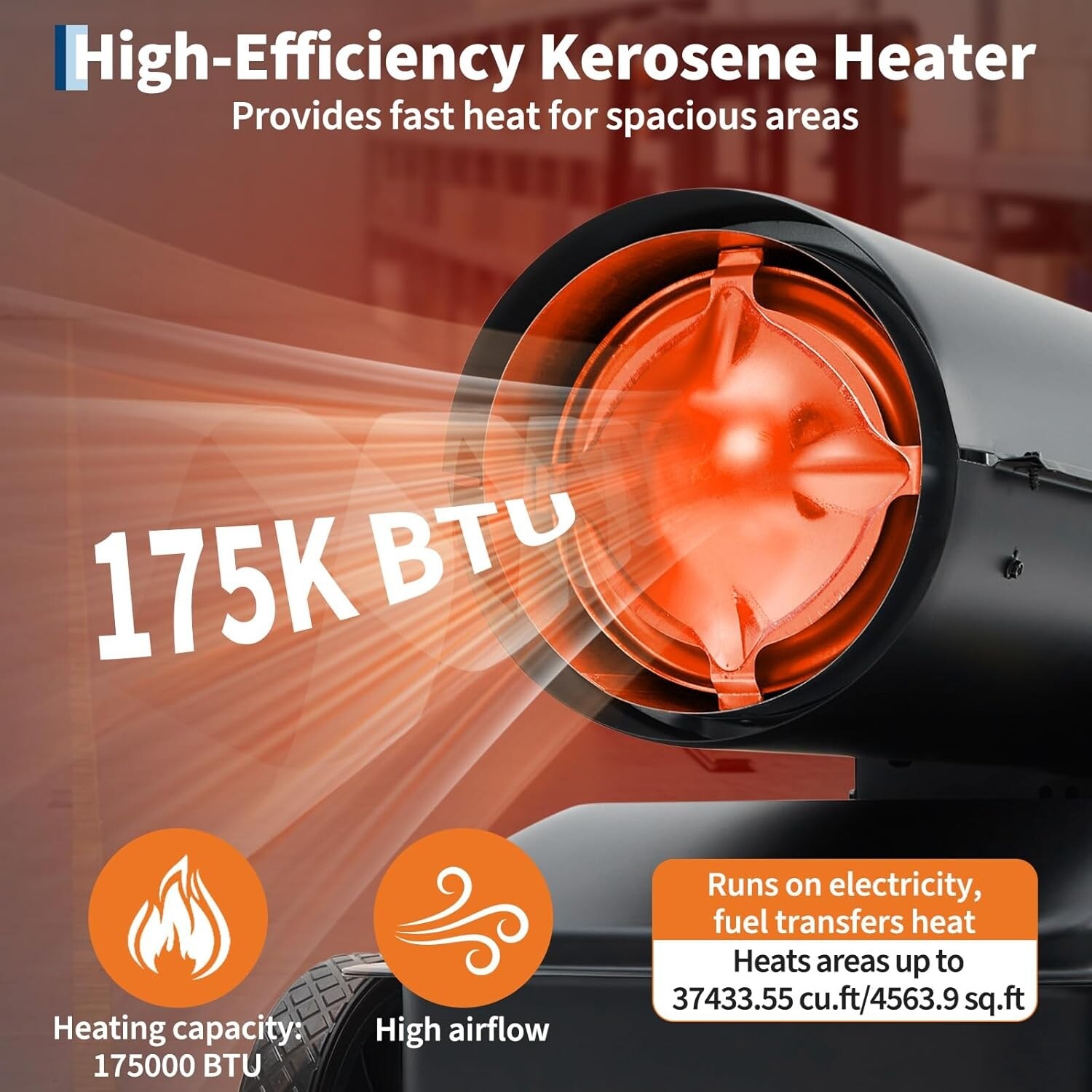 Garvee 175000 - BTU Portable Kerosene Forced Air Heater with