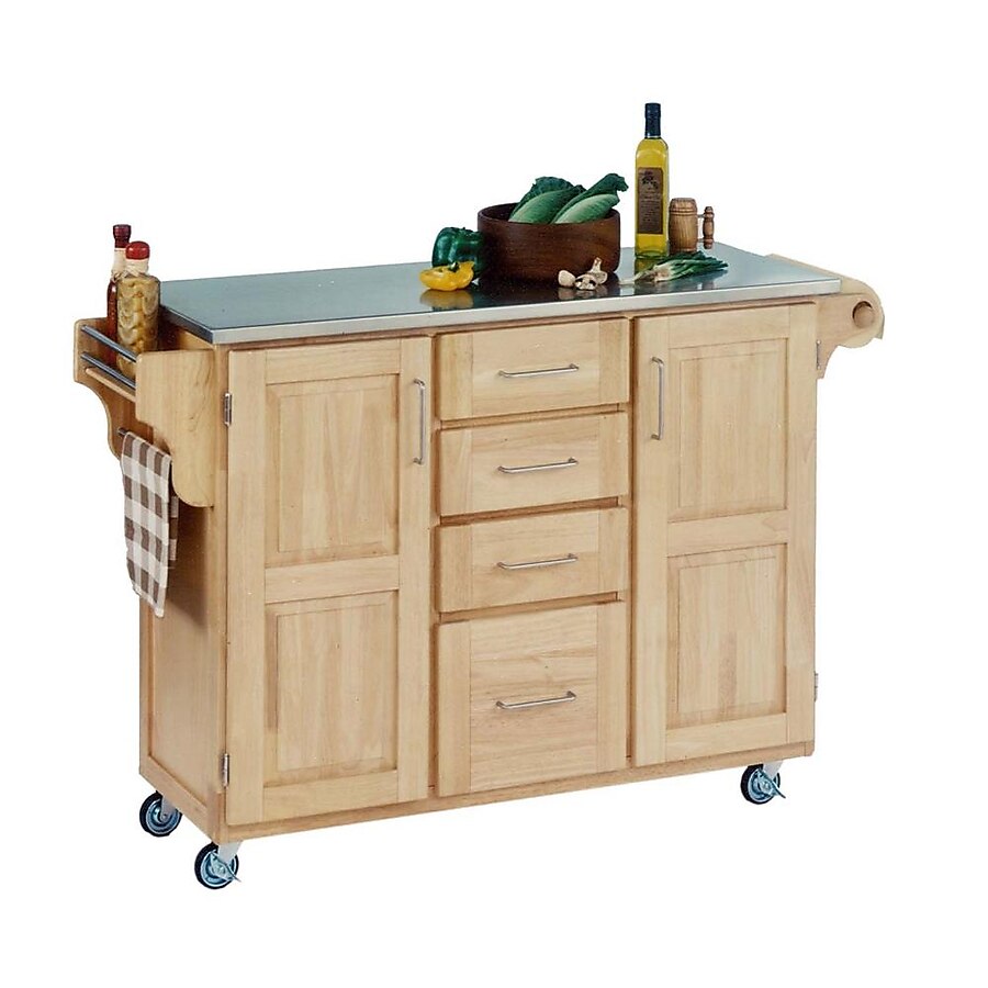 Home Styles Brown Wood Base with Wood Top Kitchen Cart (17.75-in x 48-in x 35.5-in) Home Styles Brown Wood Base with Wood Top Kitchen Cart (17.75-in x 48-in x 35.5-in)