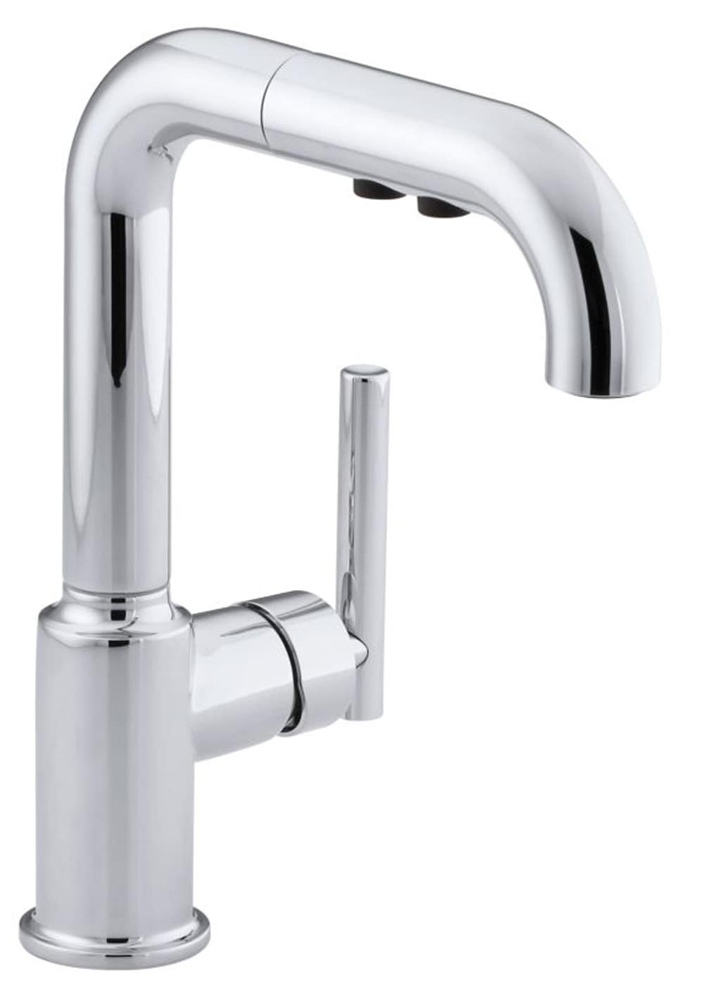 KOHLER 7506-CP Purist Polished Chrome Single Handle Deck-mount Pull-out Kitchen Faucet with Sprayer