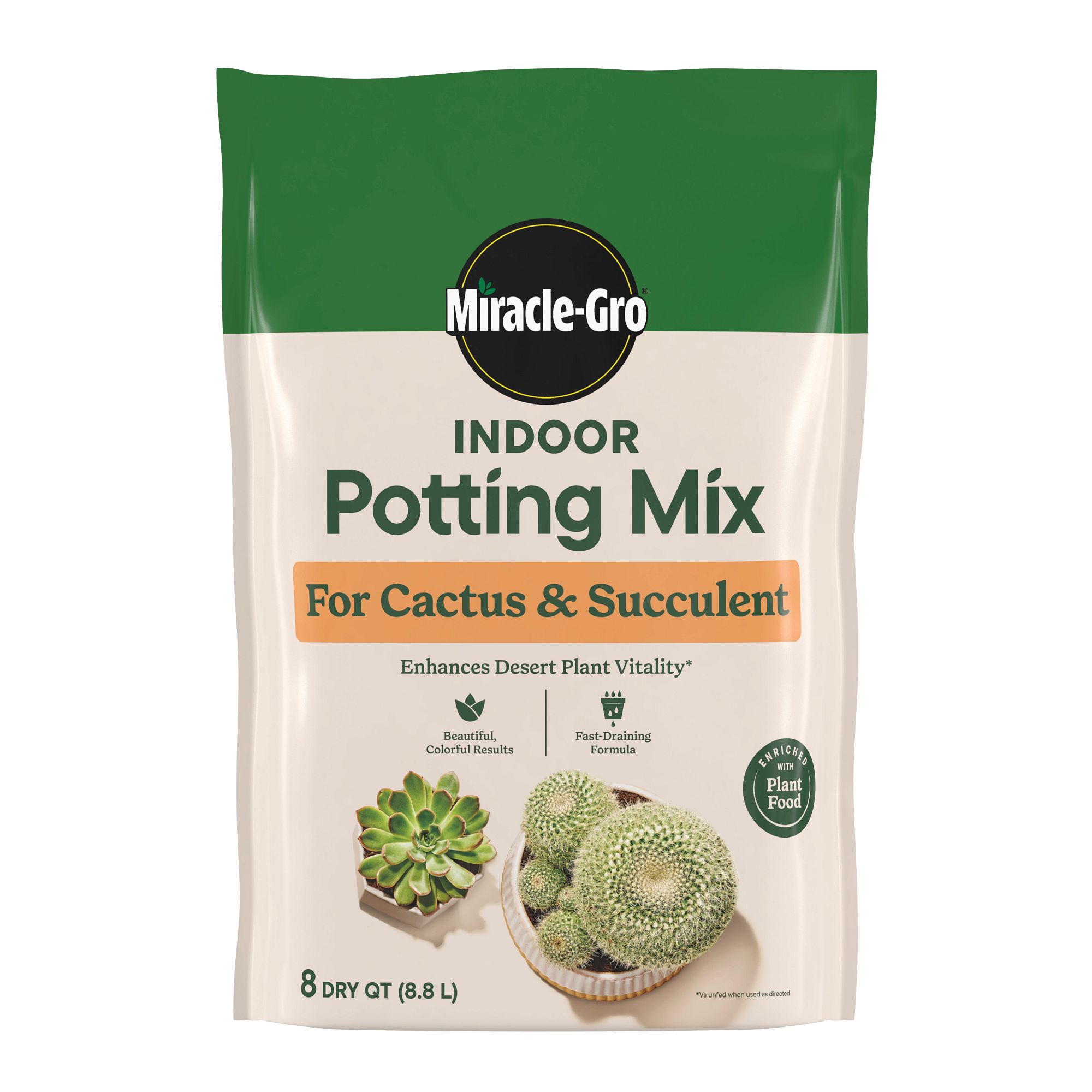 Miracle-Gro Indoor Potting Mix 8 Quart(s) Cactus soil Potting soil mix