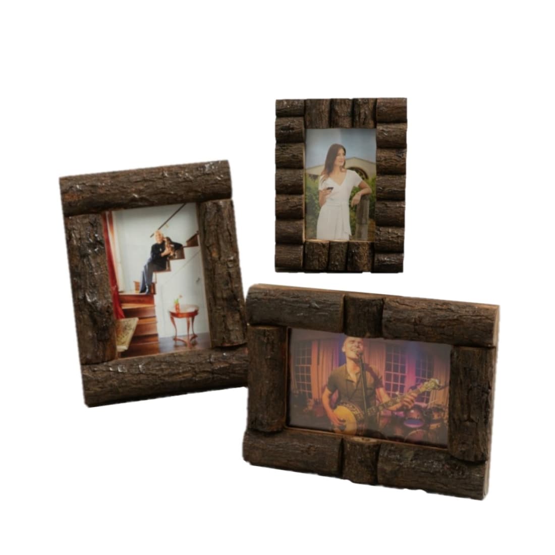 HomeRoots 4000384103 4 in. x 6 in. Log Cabin Style Picture Frames