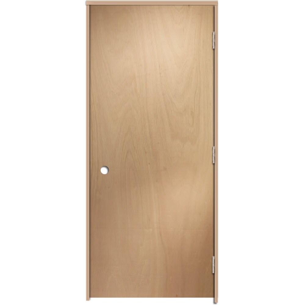 RELIABILT LOE830536 24-in x 80-in Unfinished Hollow core Flush Left hand Smooth Unfinished Lauan Wood Flat Jamb Single Prehung Interior Door