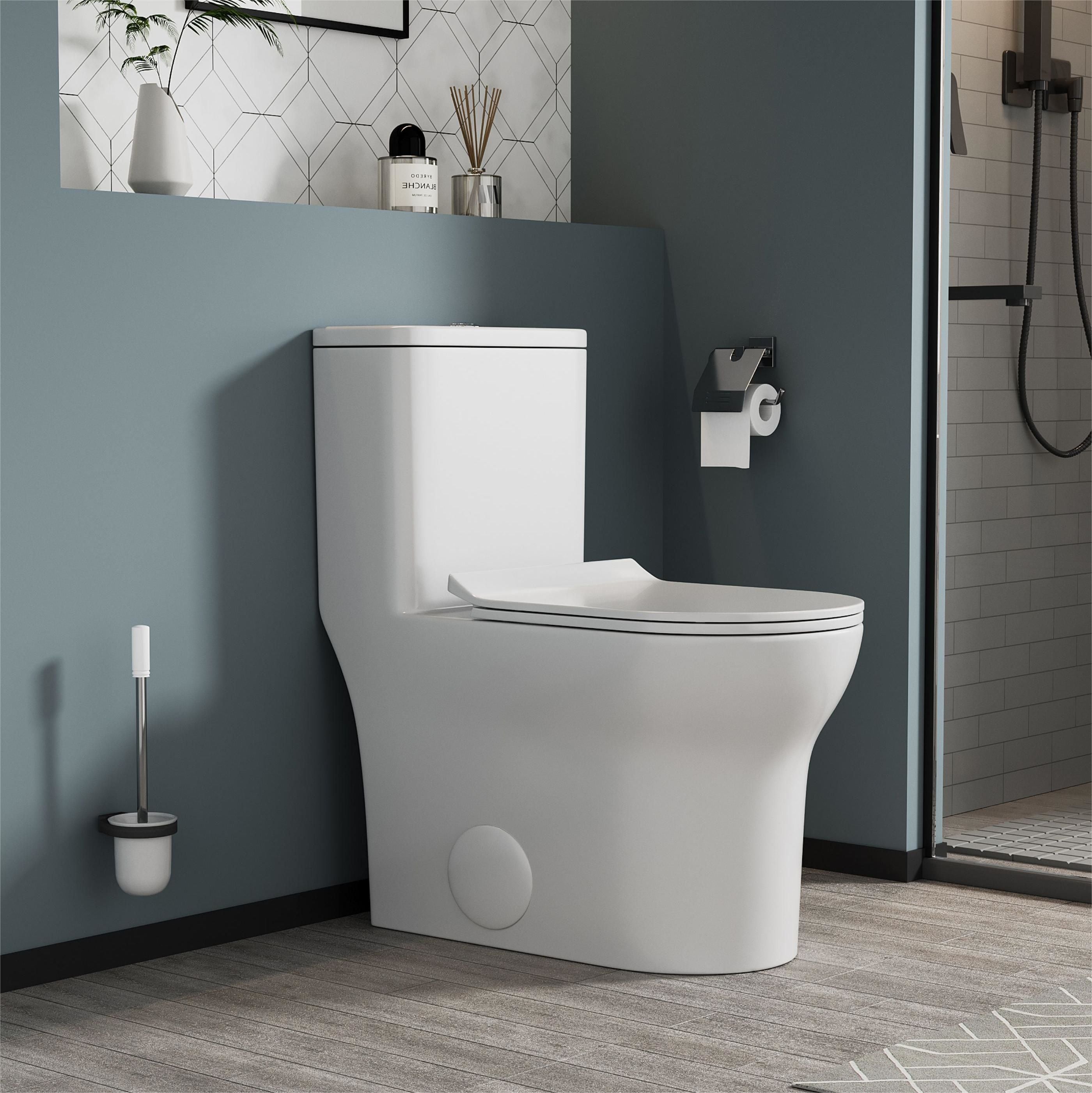 WELLFOR QPZ-PB24930 TL White Elongated Standard height 12-in Rough-In WaterSense 1.6 GPF Dual Slow Close Feature 1-piece Toilet