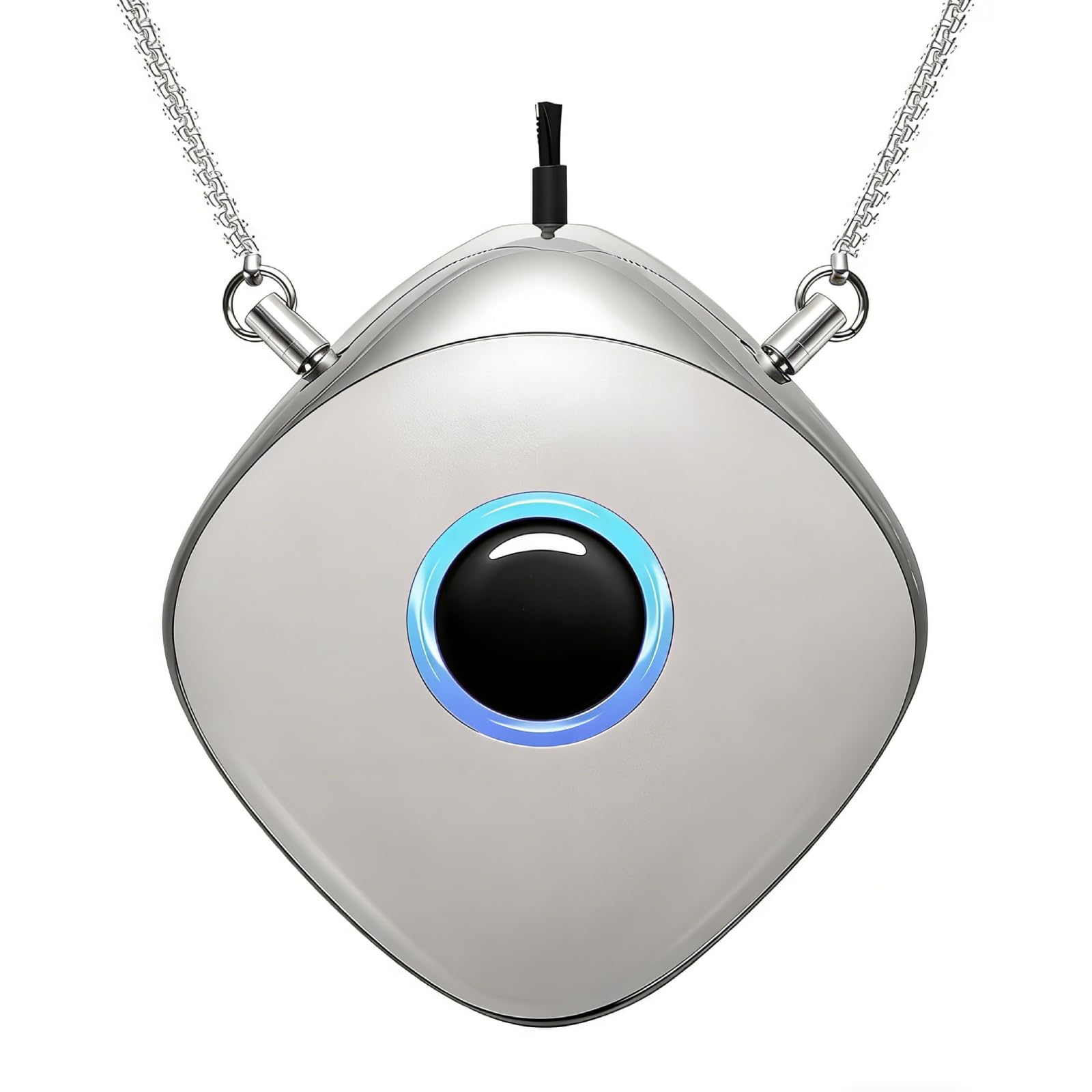 AKSCYZM  Wearable Air Purifier Necklace Personal Portable Negative Ion Generator for Dust Pollen Smoke Pet Hair Silent Operation Pearl White