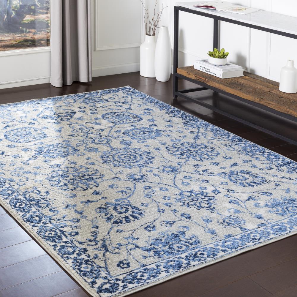 Surya Bahar 8 X 10 (ft) Blue Medallion Oriental Area Rug At Lowes.com