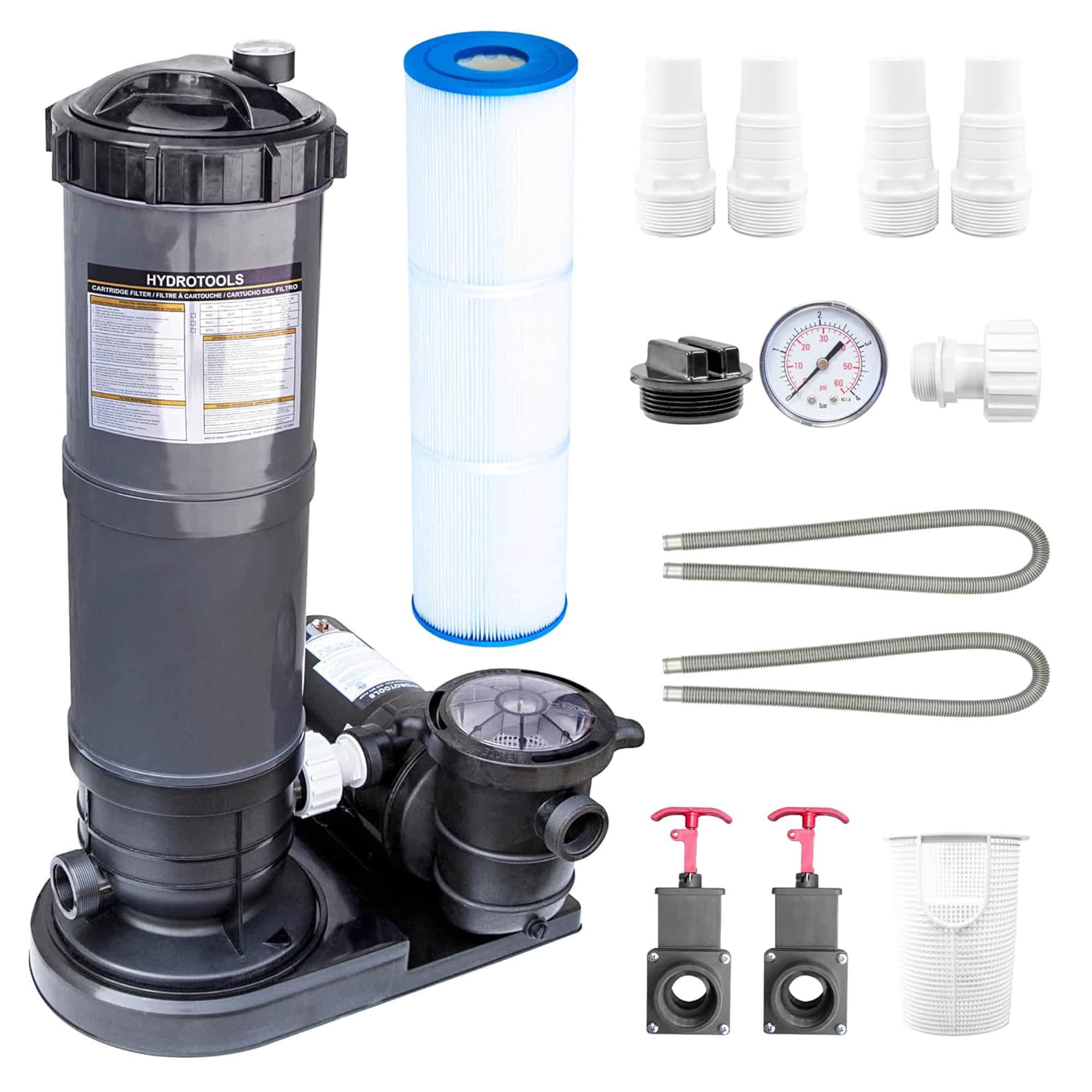 Swimline 409399 HYDROTOOLS Sure-Flo Pool Cartridge Filter Pump For Above Ground and Inground Pool 100 SQ FT Cleaner System VARIABLE DUAL 2-SPEED 1.5 HP Horsepower 5820 GPH For Pools Up To 40000 Gallons
