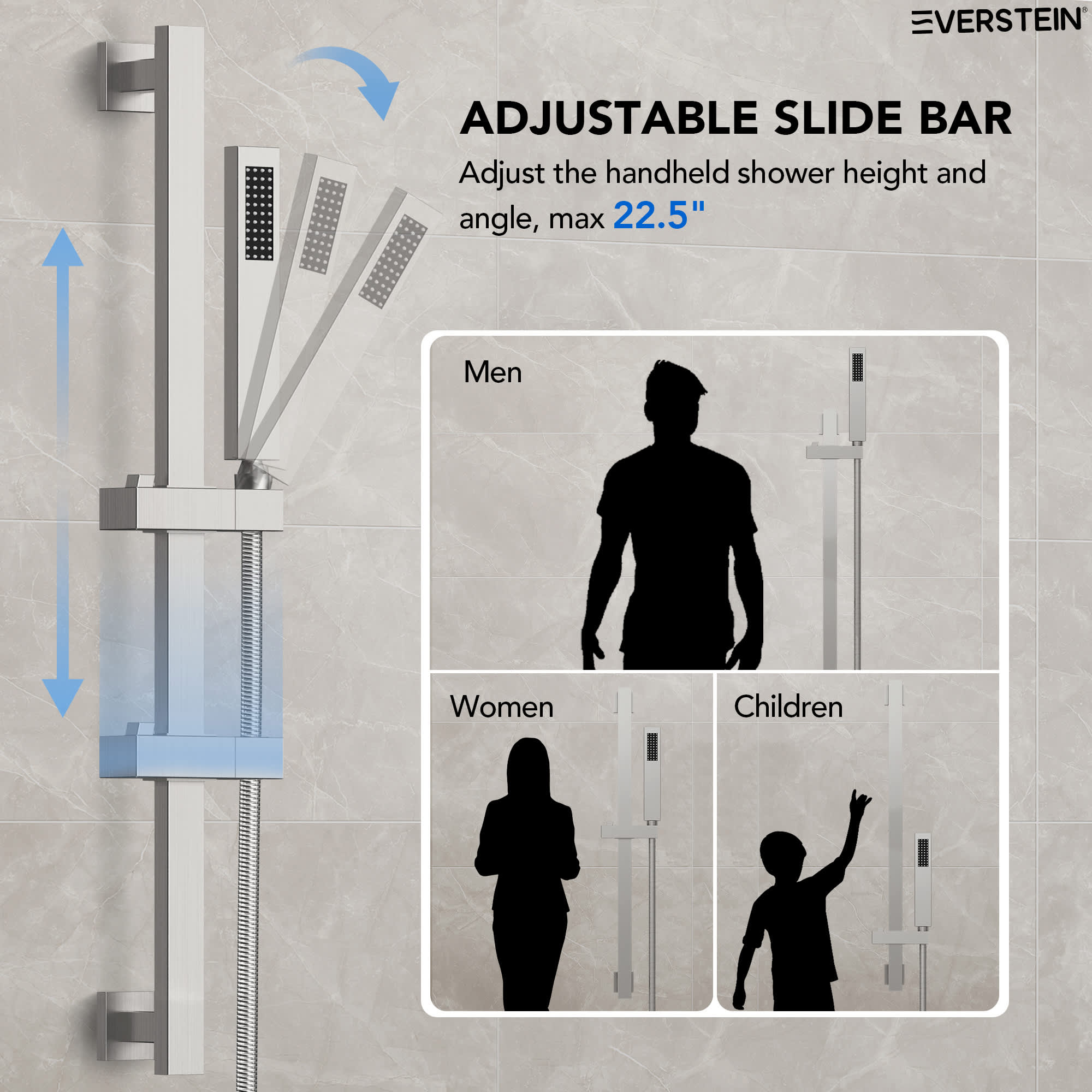 EVERSTEIN SFS-1059-NK10 Showerhead-Bar-Panels - View #7