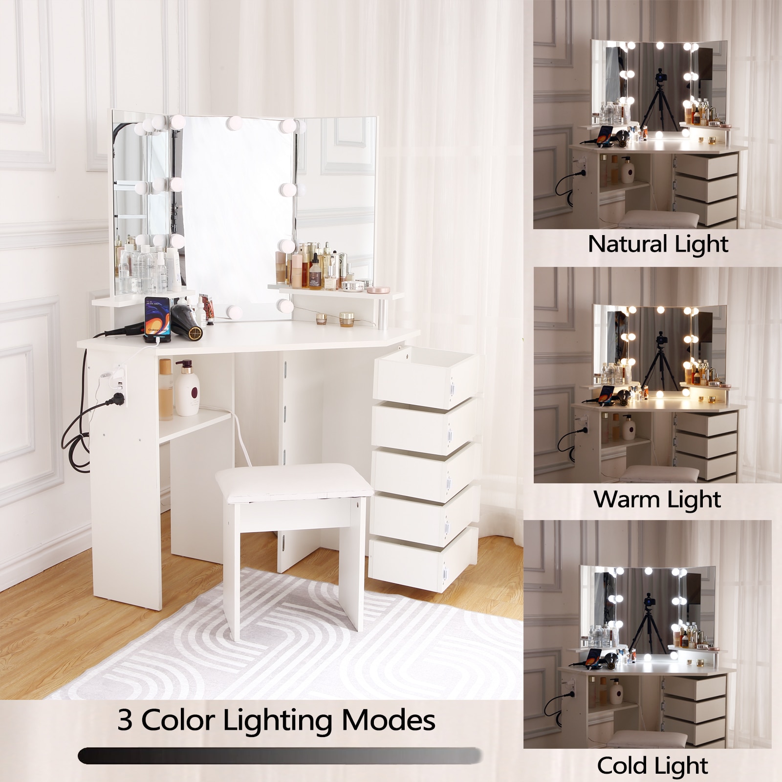 Qeetex LSNL008 Bedroom-Vanities - View #3