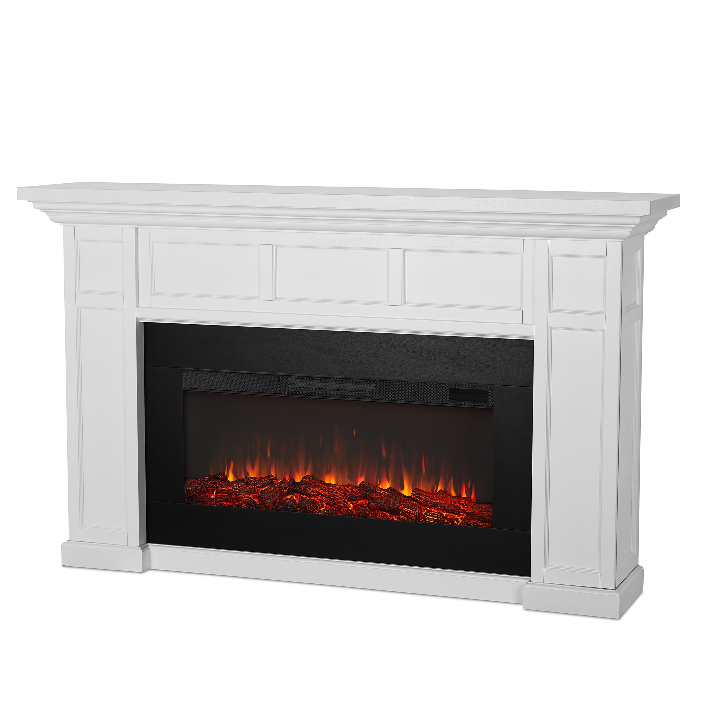 Real Flame 74.75-in W White Fan-forced Electric Fireplace in the Electric  Fireplaces department at Lowes.com