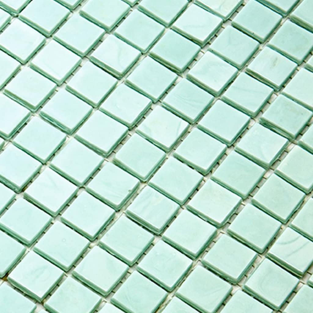 Skosh 11.6" Light Blue-Green Glossy Glass Mosaic Tile