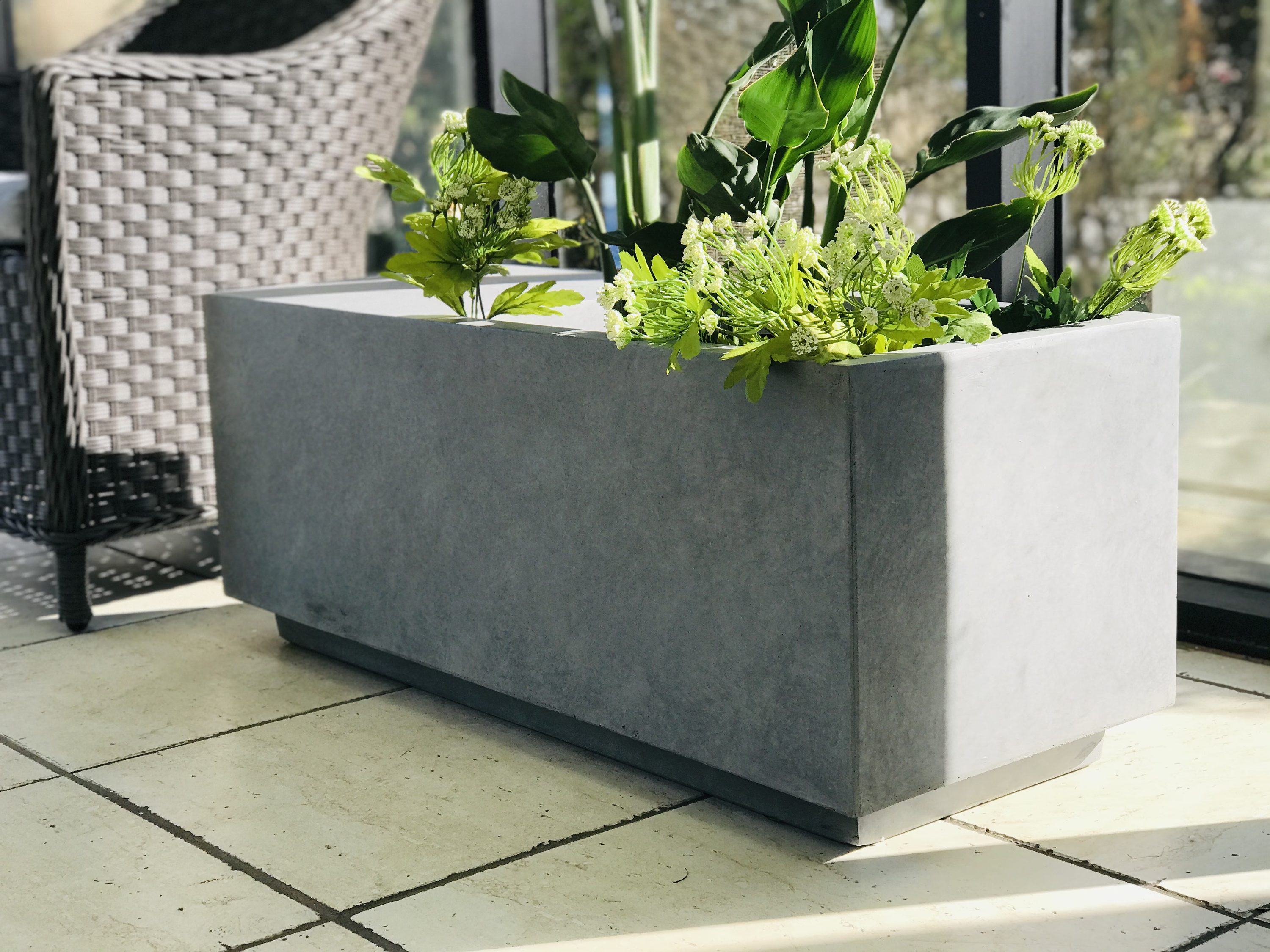 KANTE 14.6-in W x 14.6-in H Natural Concrete Contemporary/Modern  Indoor/Outdoor Planter in the Pots  Planters department at