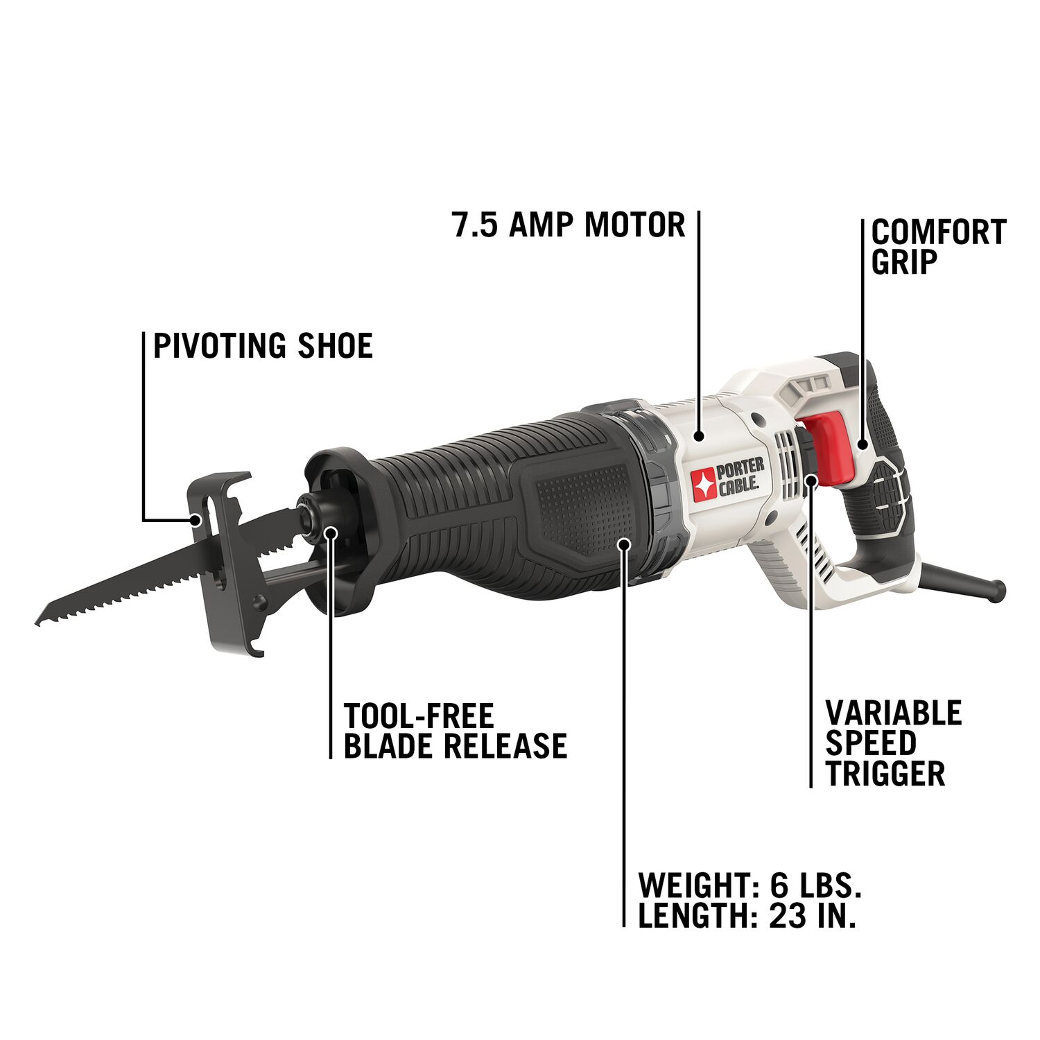 Chicago electric 7.5 amp deals reciprocating saw