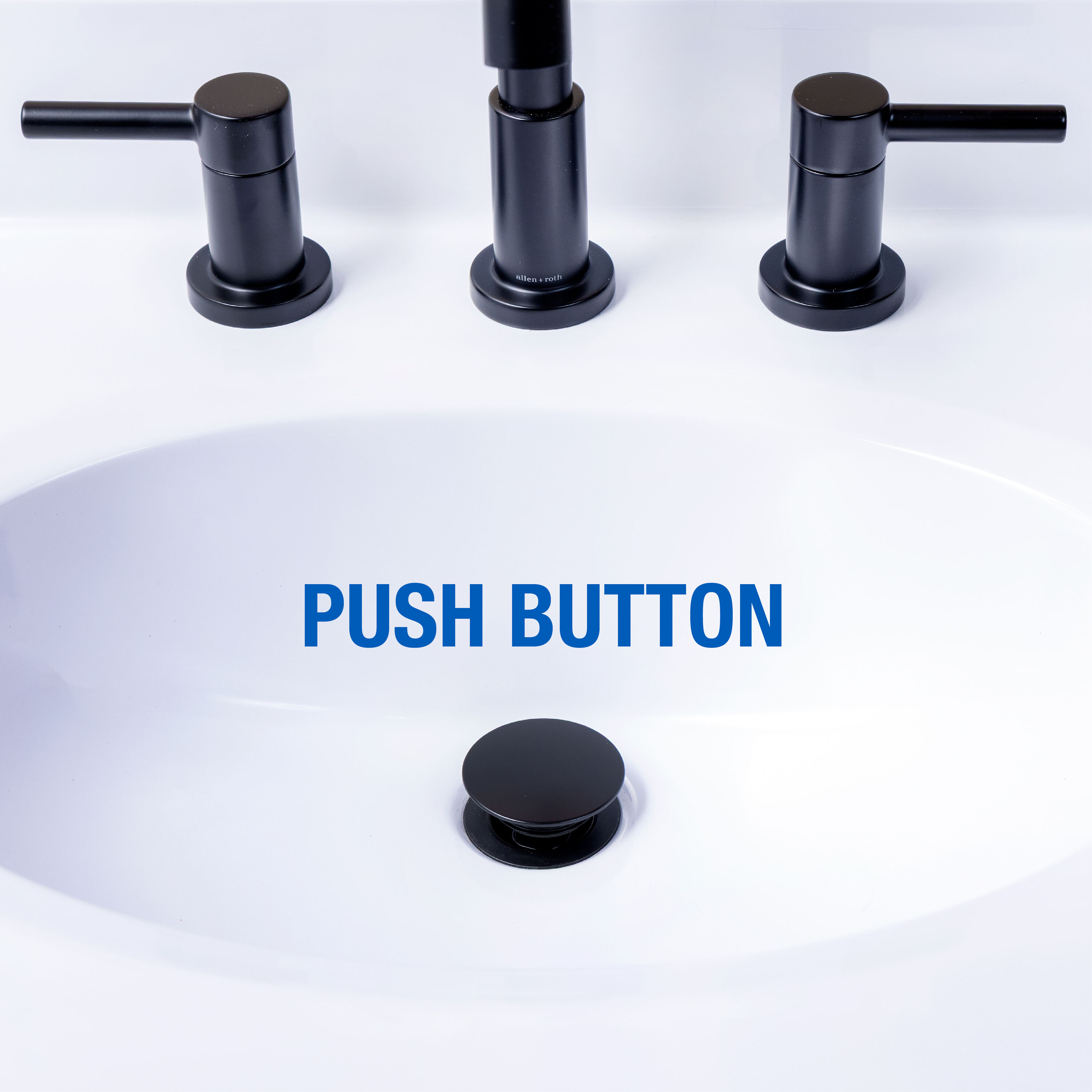 Dearborn 1000000448 Push button Matte Black Bathroom Decorative sink drain
