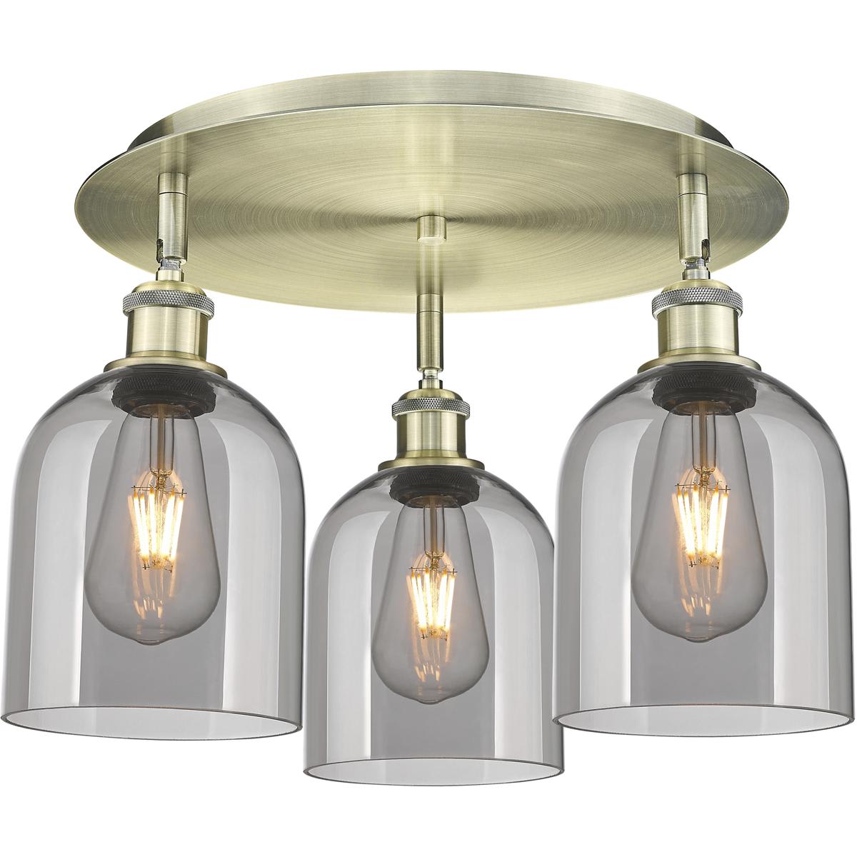 Innovations Lighting 2669975 516-3C-AB-G558-6SM Ballston Bella Flush Mount Antique Brass