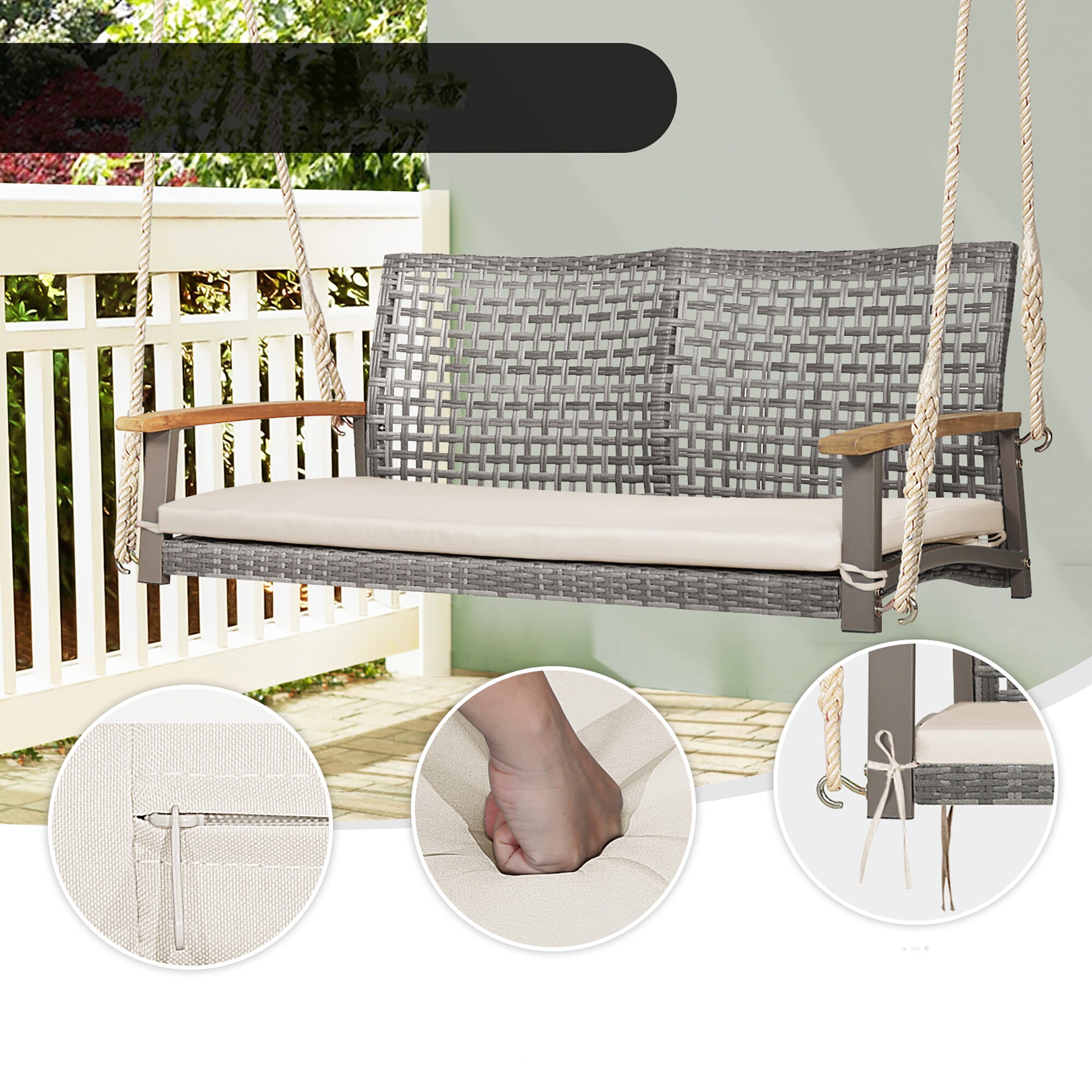 Costway HW69766WH Patio-Chairs - View #3