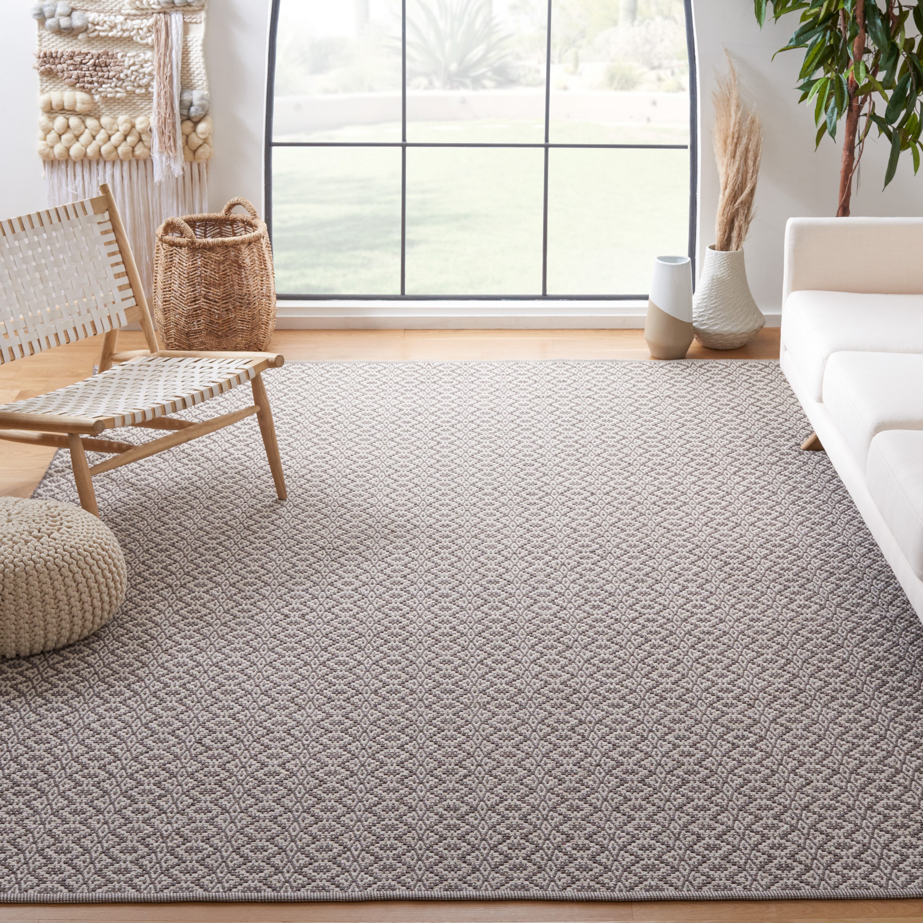 Safavieh MTK716A-9 Montauk Padre 9 x 12 (ft) Cotton Ivory/Gray Rectangular Indoor Coastal Area rug