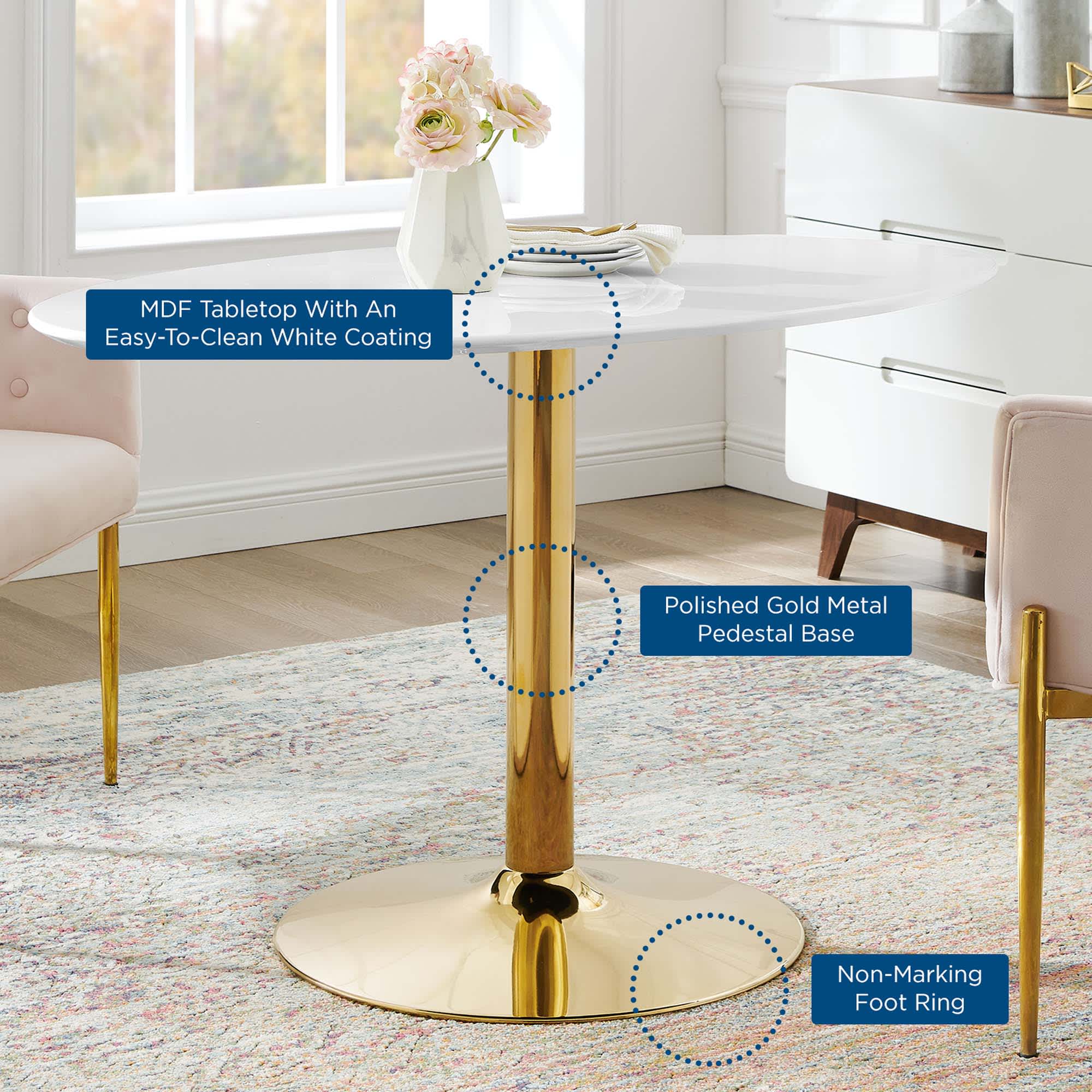 Modway EEI-4750-GLD-WHI Dining-Tables - View #2