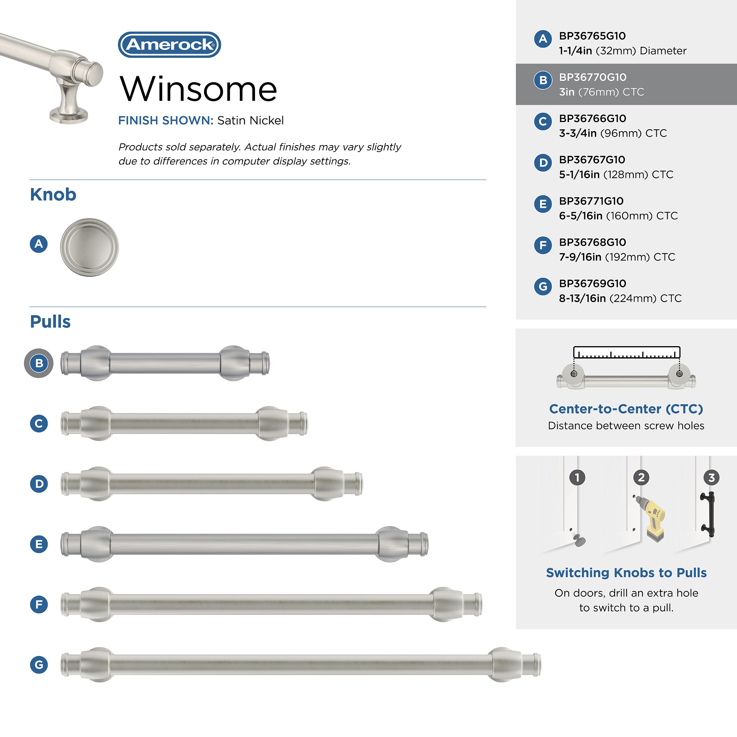 Amerock BP36770G10 Cabinet-Pulls - View #6
