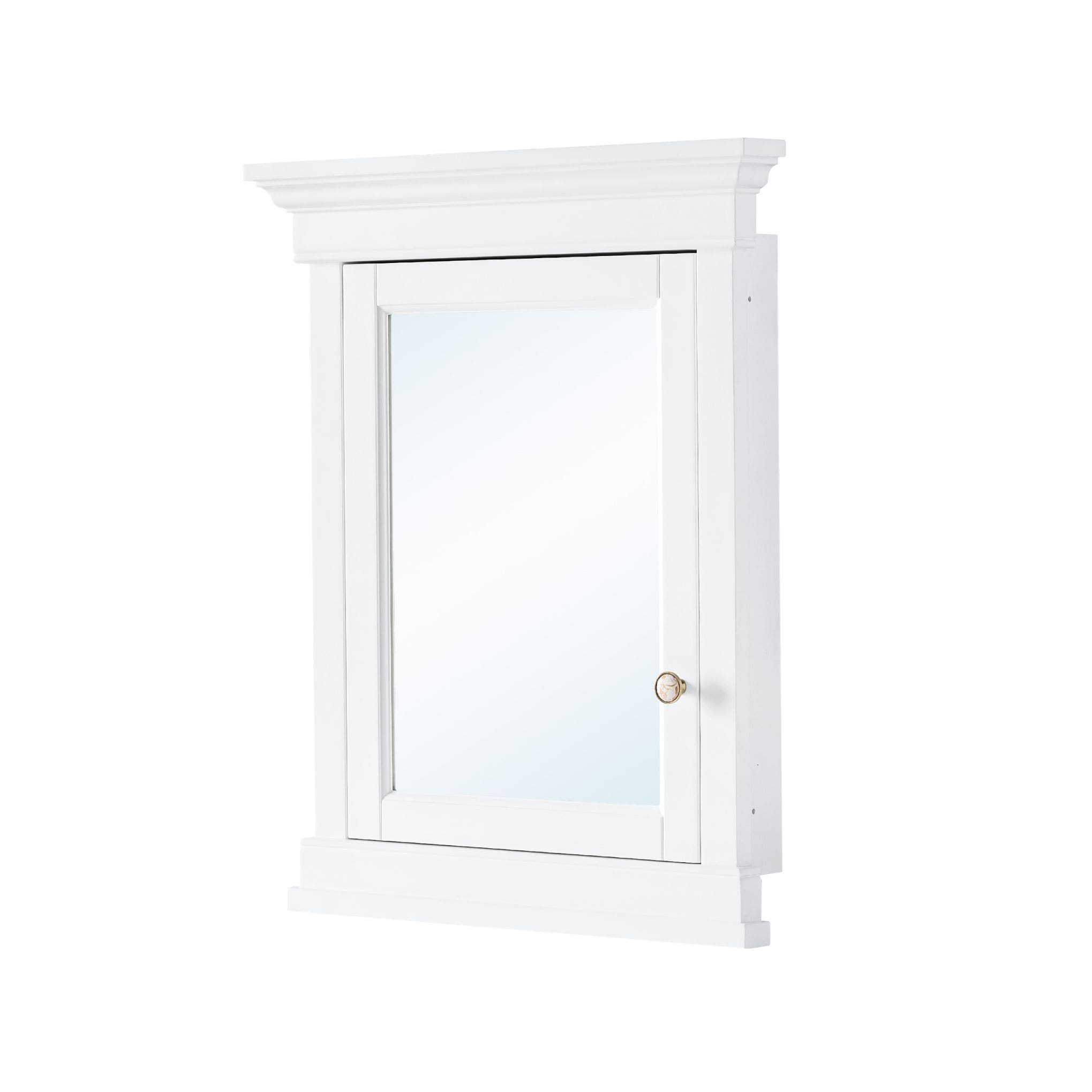 WELLFOR M2632MCL-WT 26-in x 32-in Recessed Mount White Mirrored Rectangle Soft Close Medicine Cabinet