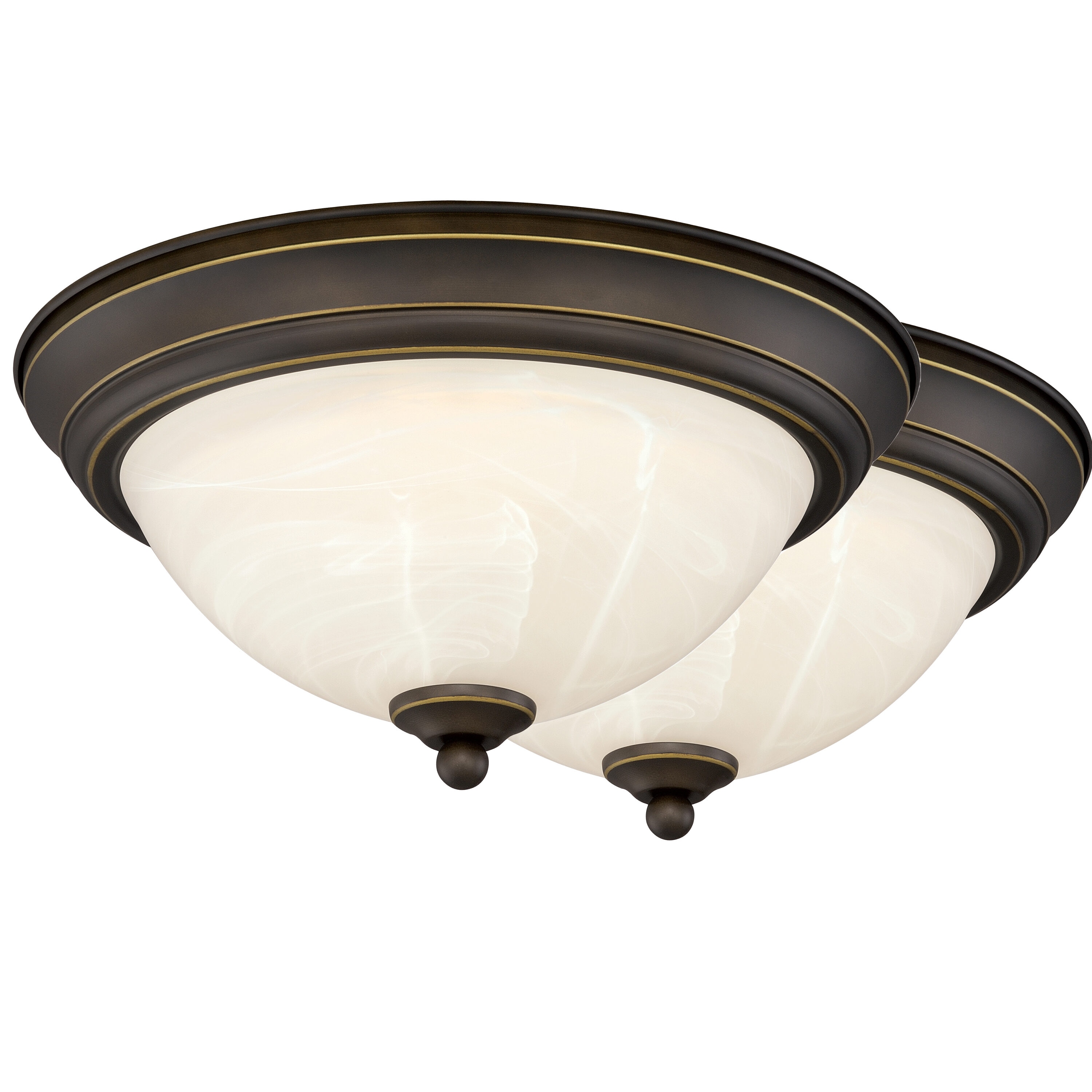 Cascadia C0295 Stevens 1 -Light 13-in Burnished Bronze Integrated LED Flush Mount Light 2 -Pack