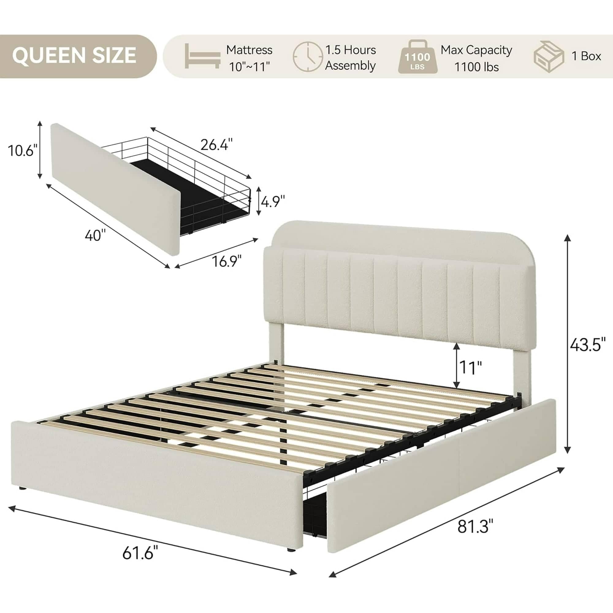 Qeetex LHF-BED-PHO-34A3NGSS beds - View #2