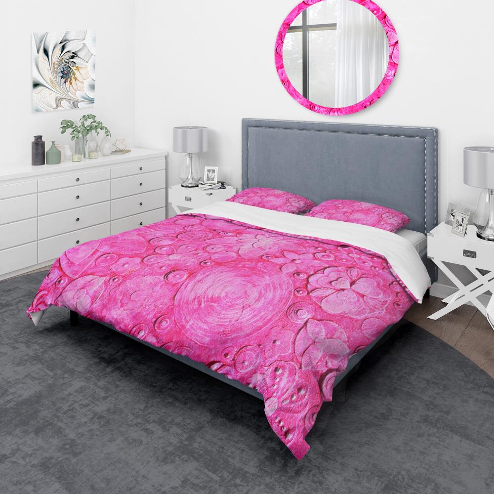 Designart BED17555-Q 3-Piece Pink Queen Duvet Cover Set