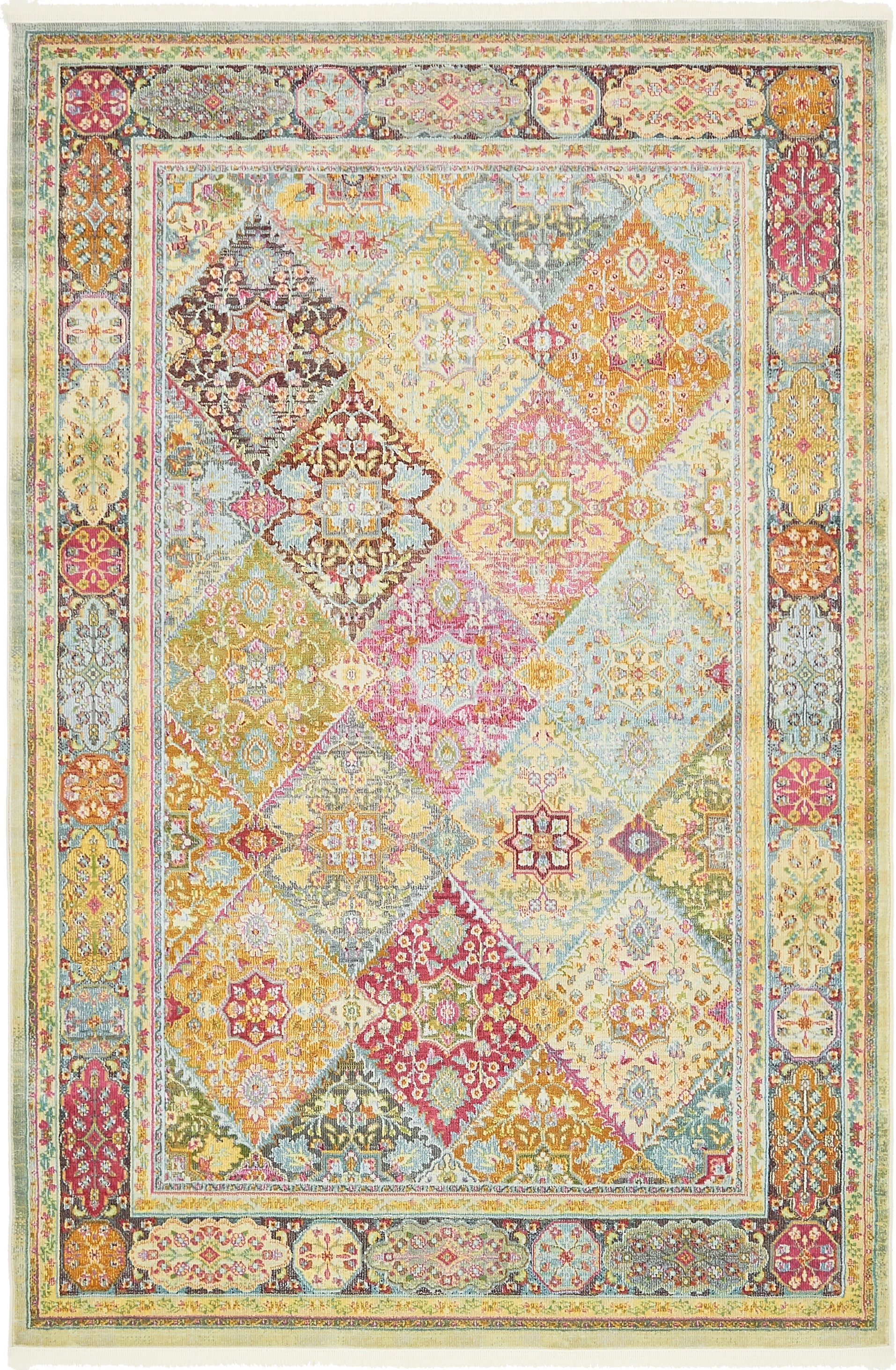 Unique Loom 3139628 Marta Baracoa 5 x 8 (ft) Loomed Polypropylene Multi/Beige Rectangular Indoor Trellis Area rug