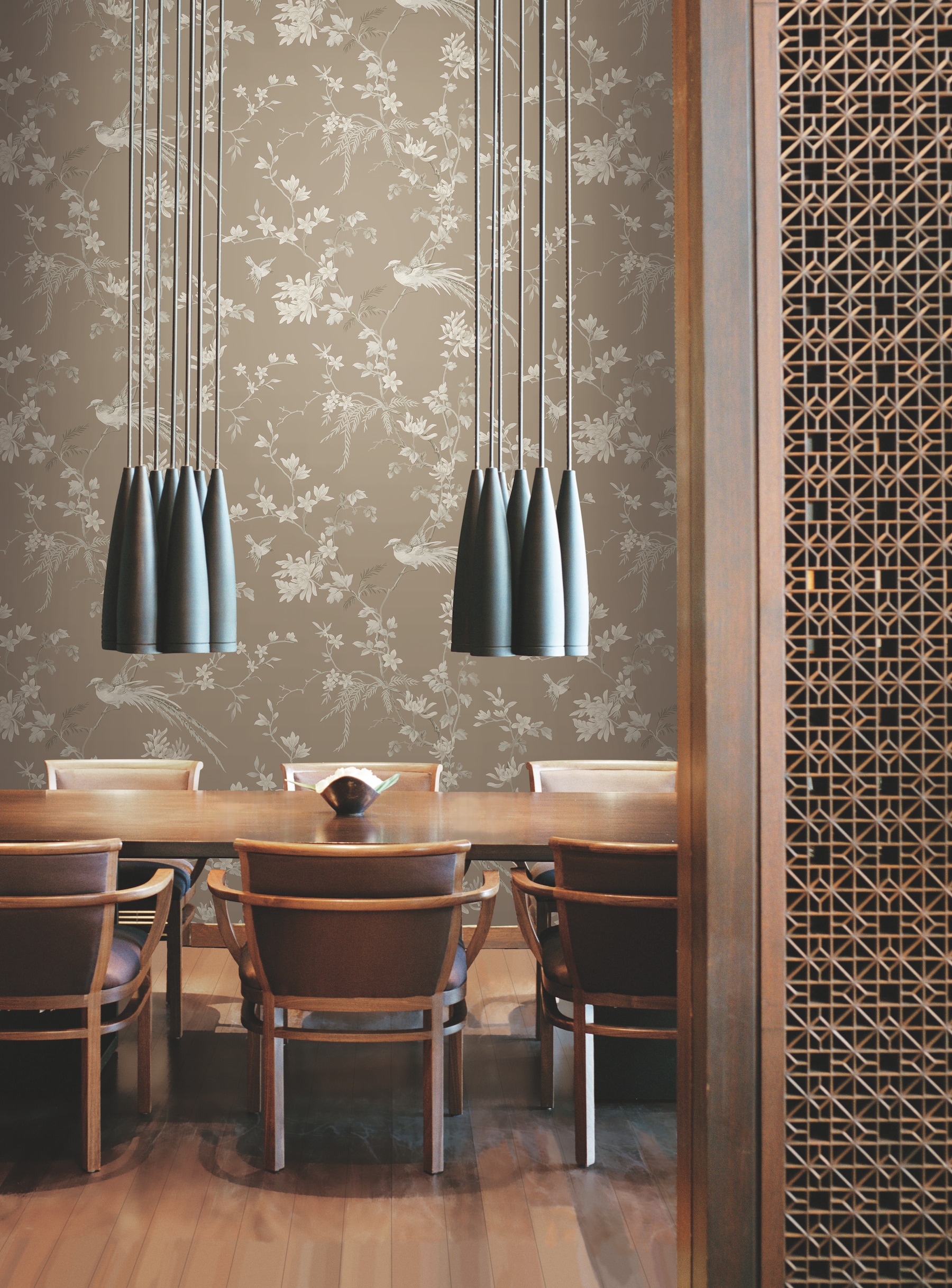 York Wallcoverings KT2172 Ronald Redding 24 Karat 60.8-Sq. Feet Brown Non-woven Ivy/Vines Unpasted Wallpaper