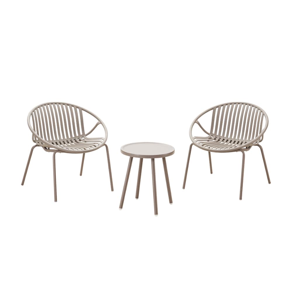3 -Piece Patio Conversation Set with Gray