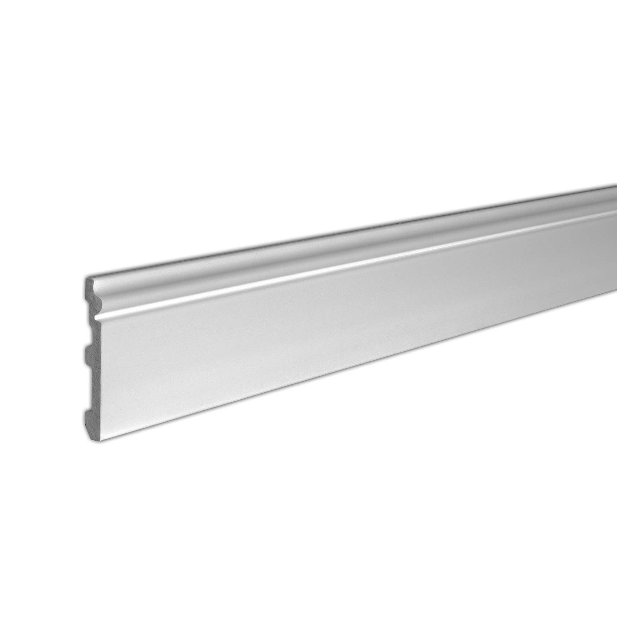 Architectural Products by Outwater 3P5.37.01090 5/8-in x 4-3/4-in x 8-ft Modern Primed Polystyrene Adhesive Baseboard Moulding 5 -Pack