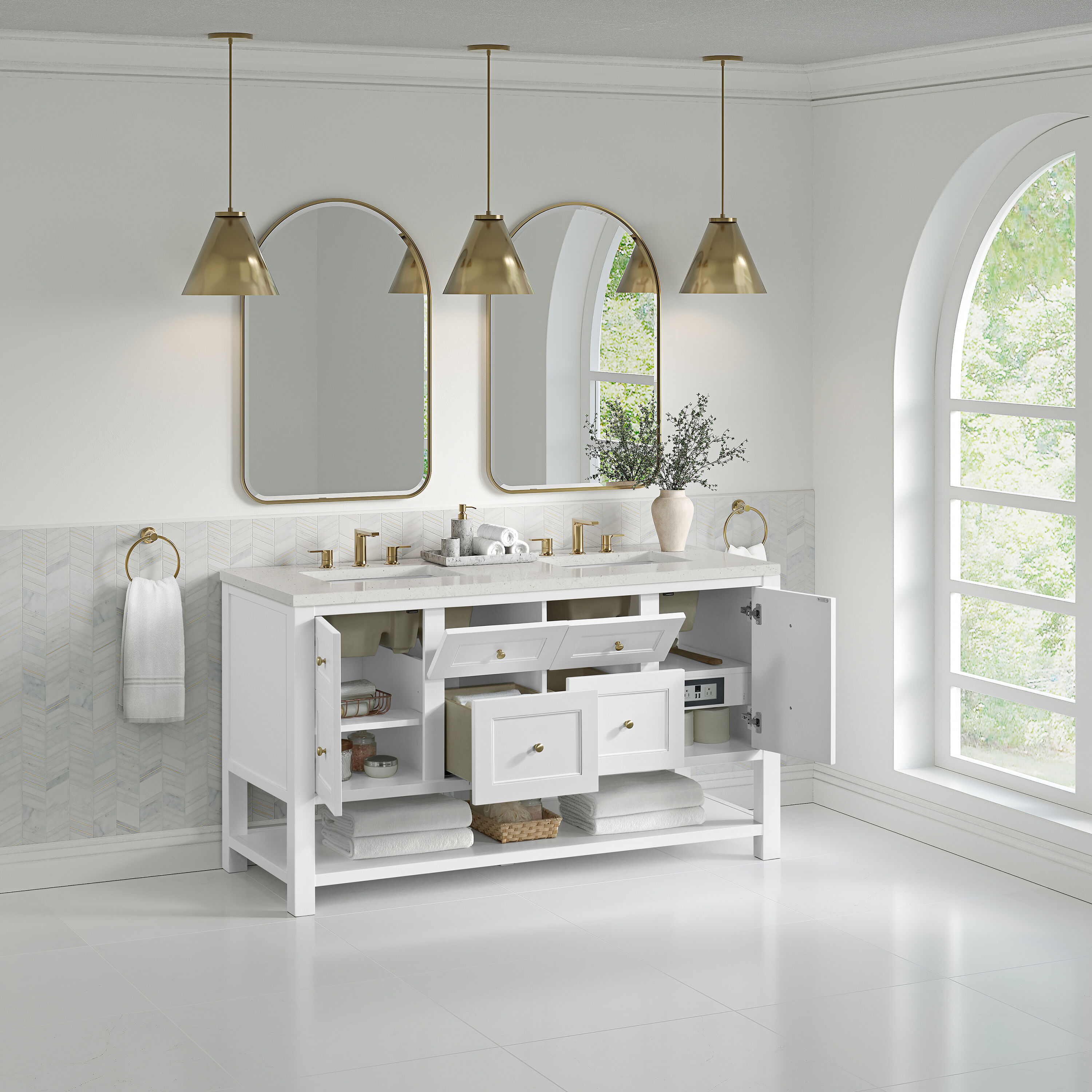 James Martin Vanities 330-V60D-BW-3LDL Bath-Vanity-Combo - View #4
