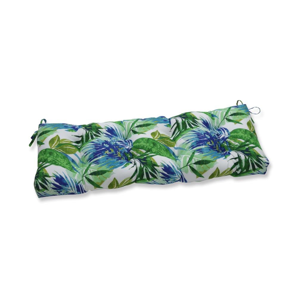 Pillow Perfect 651545 Soleil Blue/Green 48-in x 18-in Blue Patio bench cushion