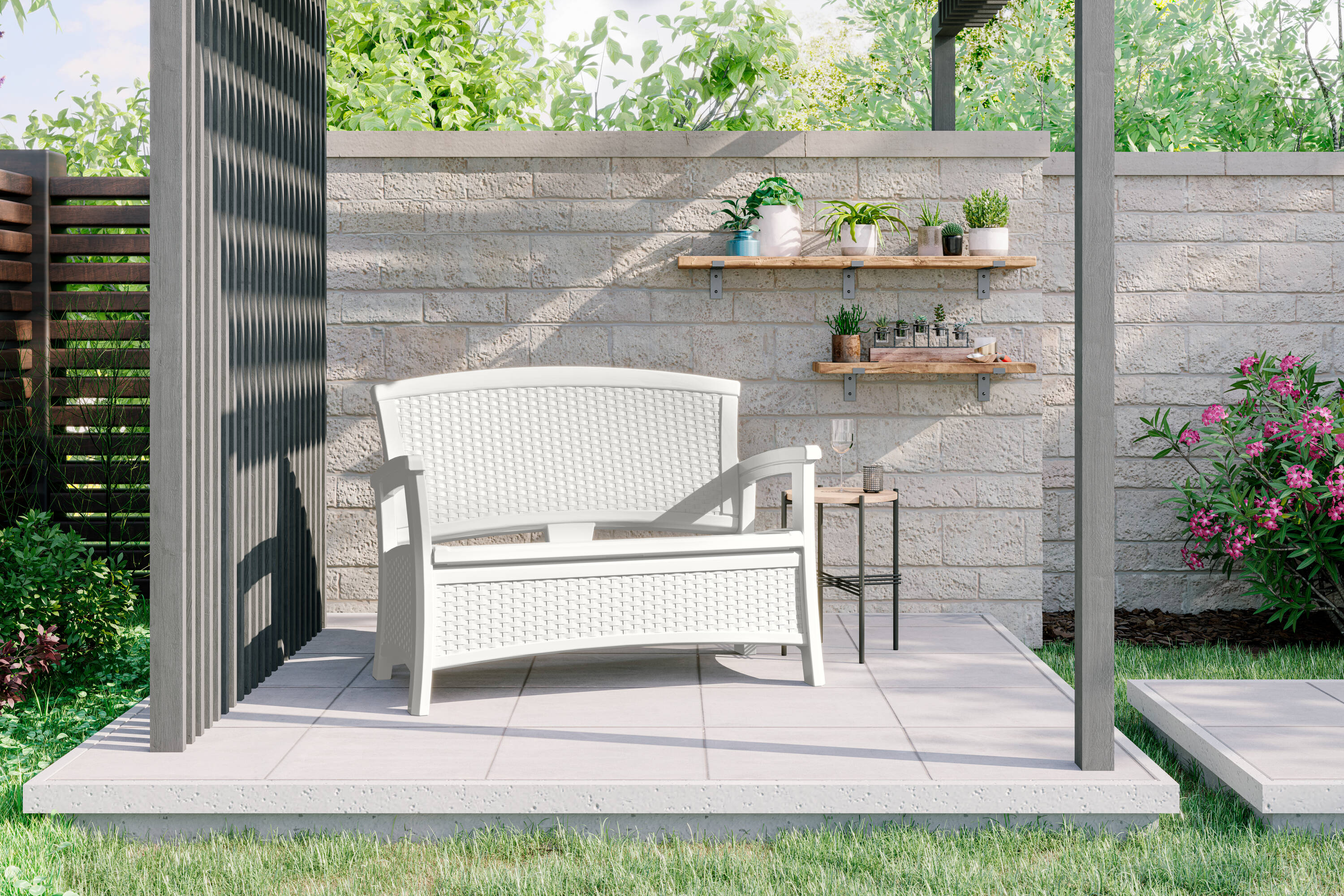 Suncast BMWB5000CB Elements 47-in Casual Ice Cube 2 -seater Loveseat