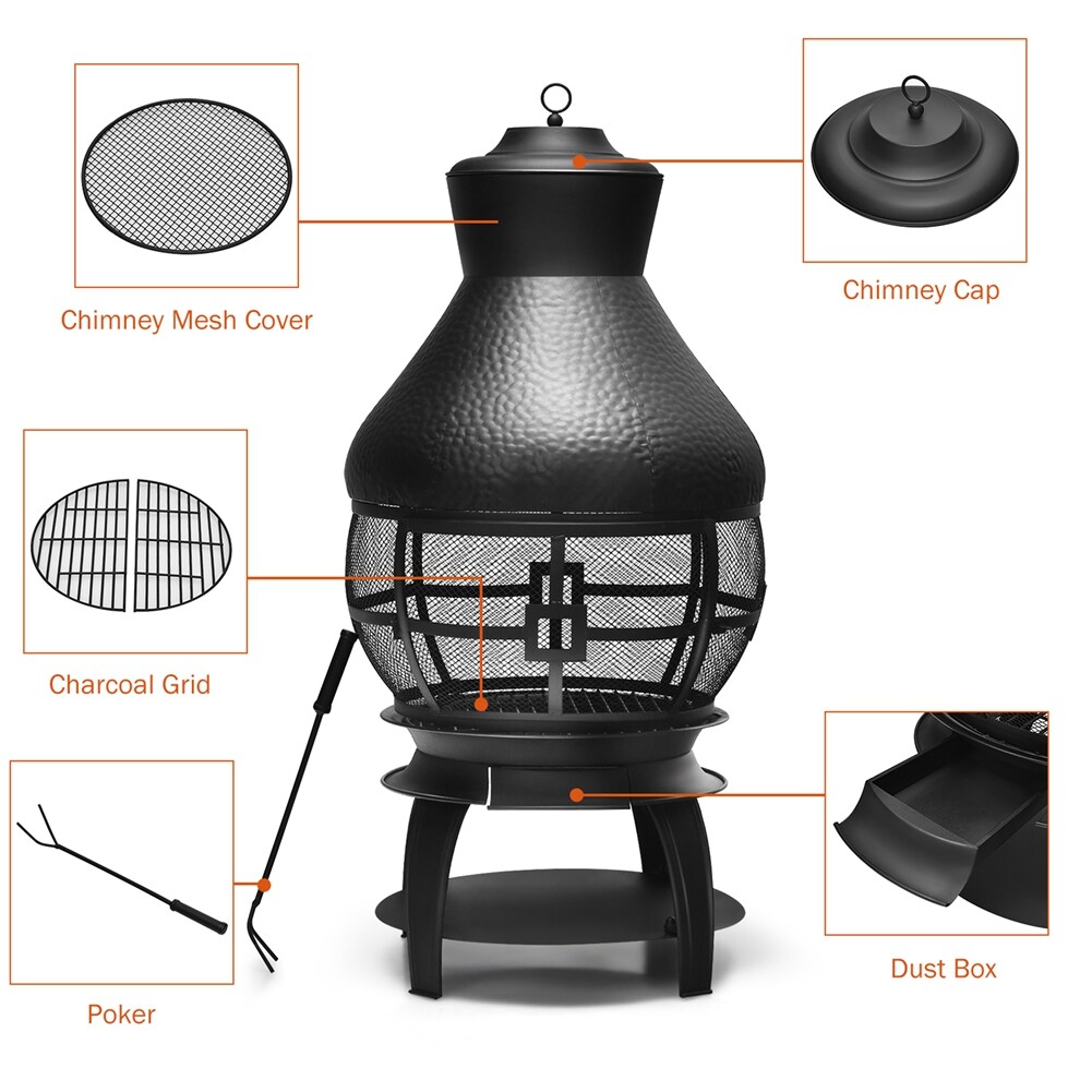 Costway CSHY001504 Outdoor-Woodburning-Firepits - View #9