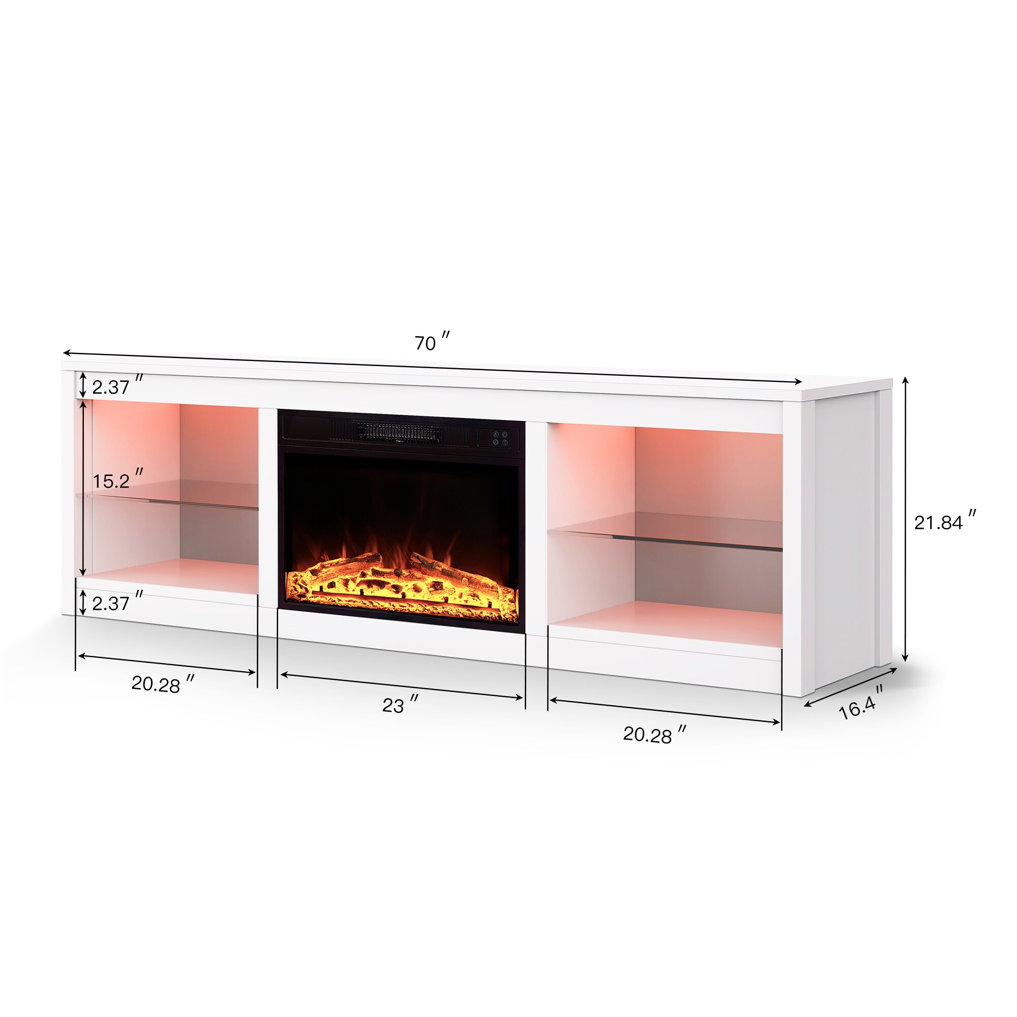 IHOMEadore BBJ01062-66-23G-WH Electric-Fireplaces - View #8