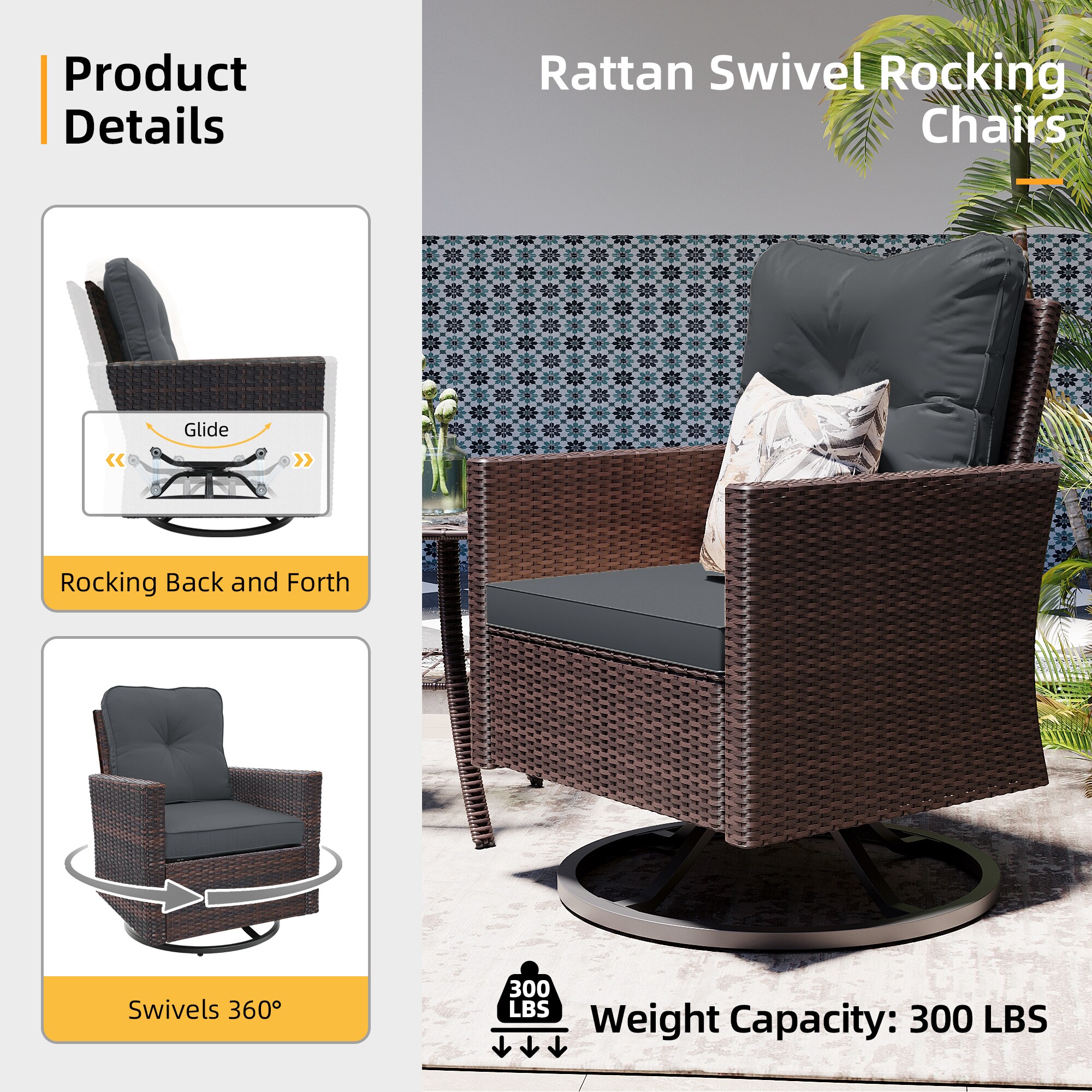 Patio Watcher TBBR-ABC43Y11-DGAY Patio-Conversation-Sets - View #8